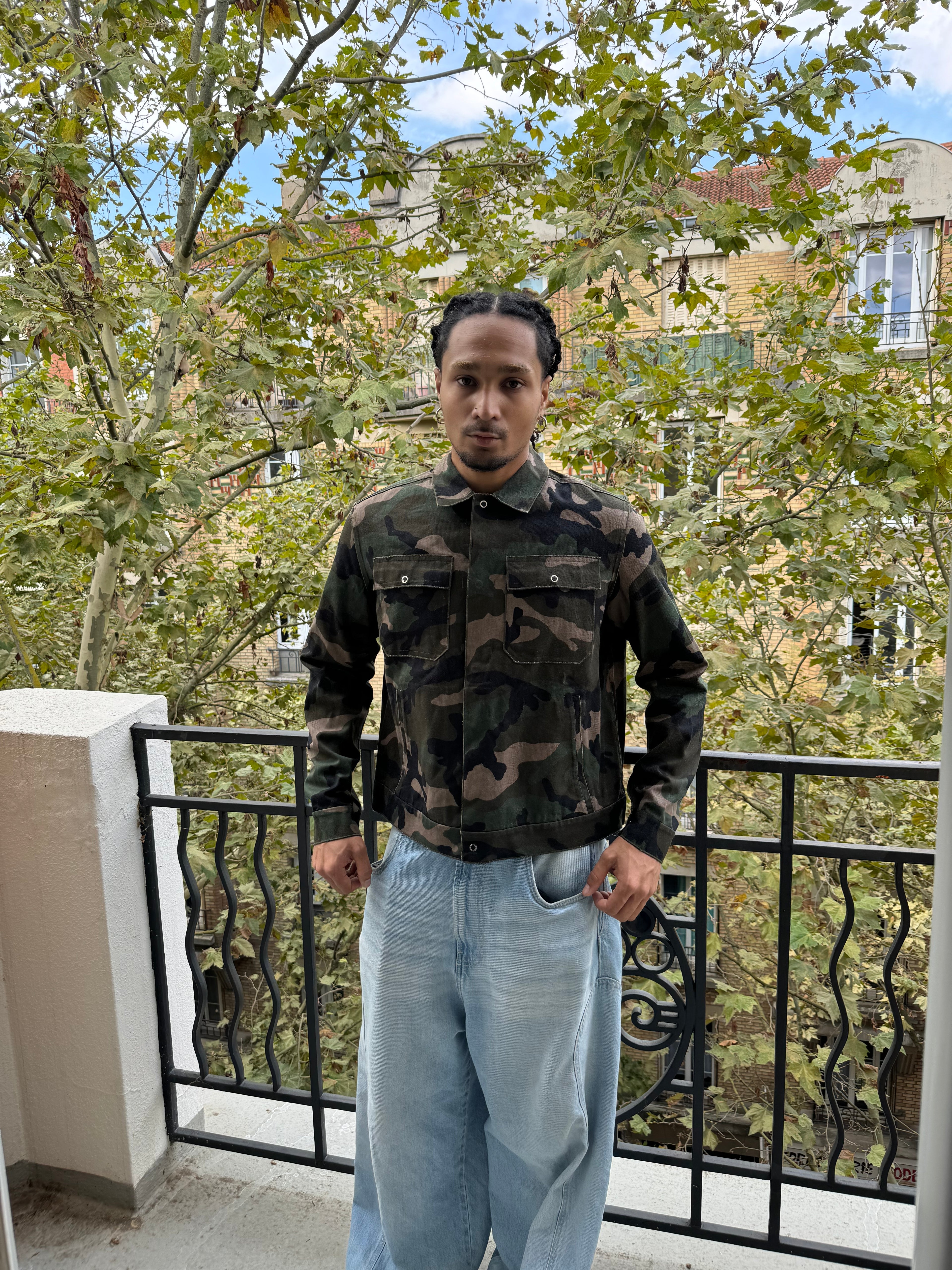 AW2020 Valentino Military Camo Light Trucker Jacket