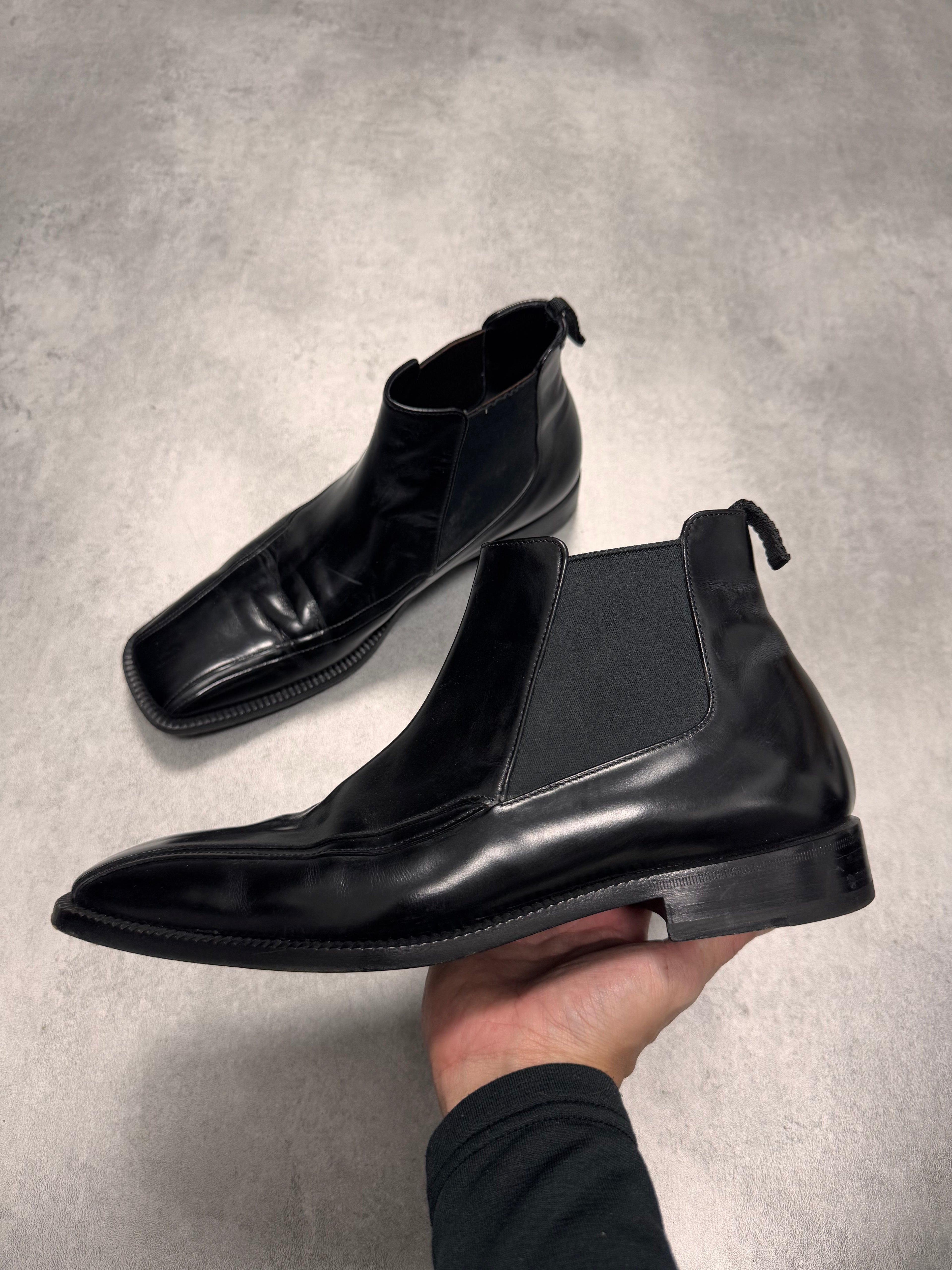Prada Class Ankle Black Leather Boots
