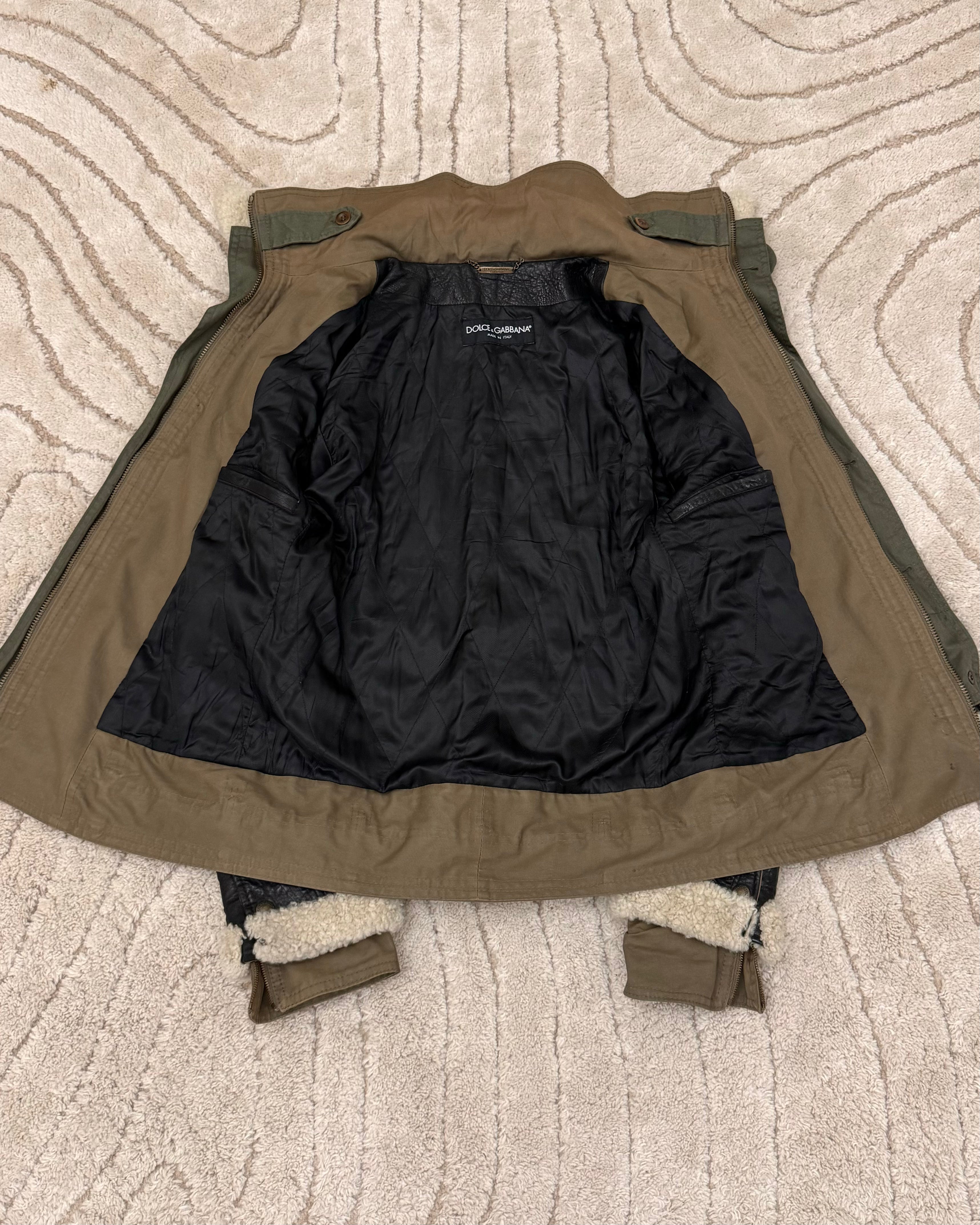 FW2005 Dolce & Gabbana Heavy Shearling Army Combat Jacket