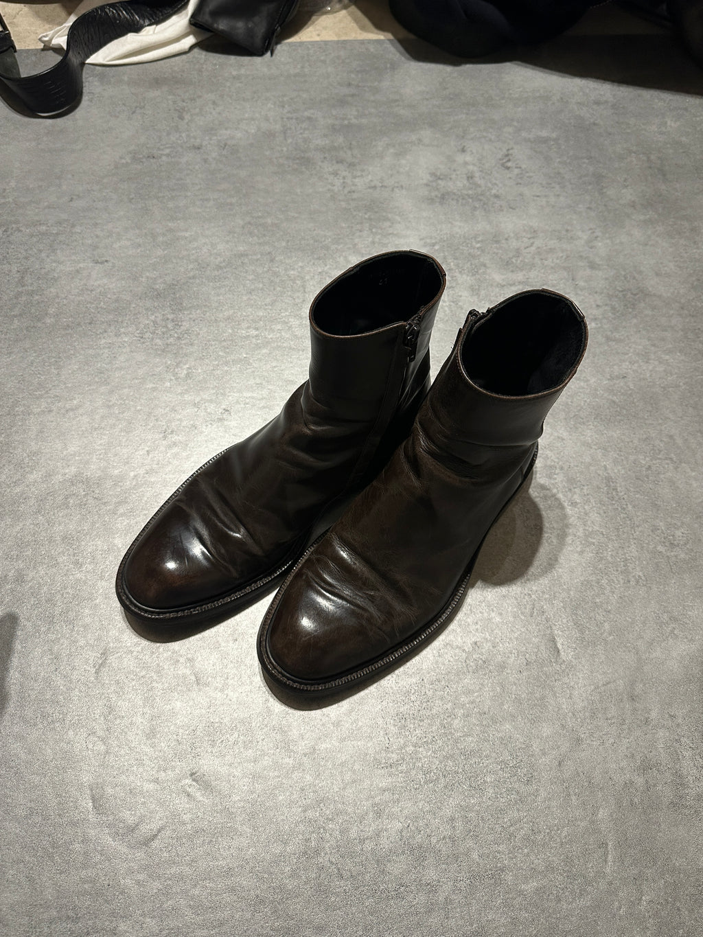 Maison Margiela Leather Brown Ankle Boots