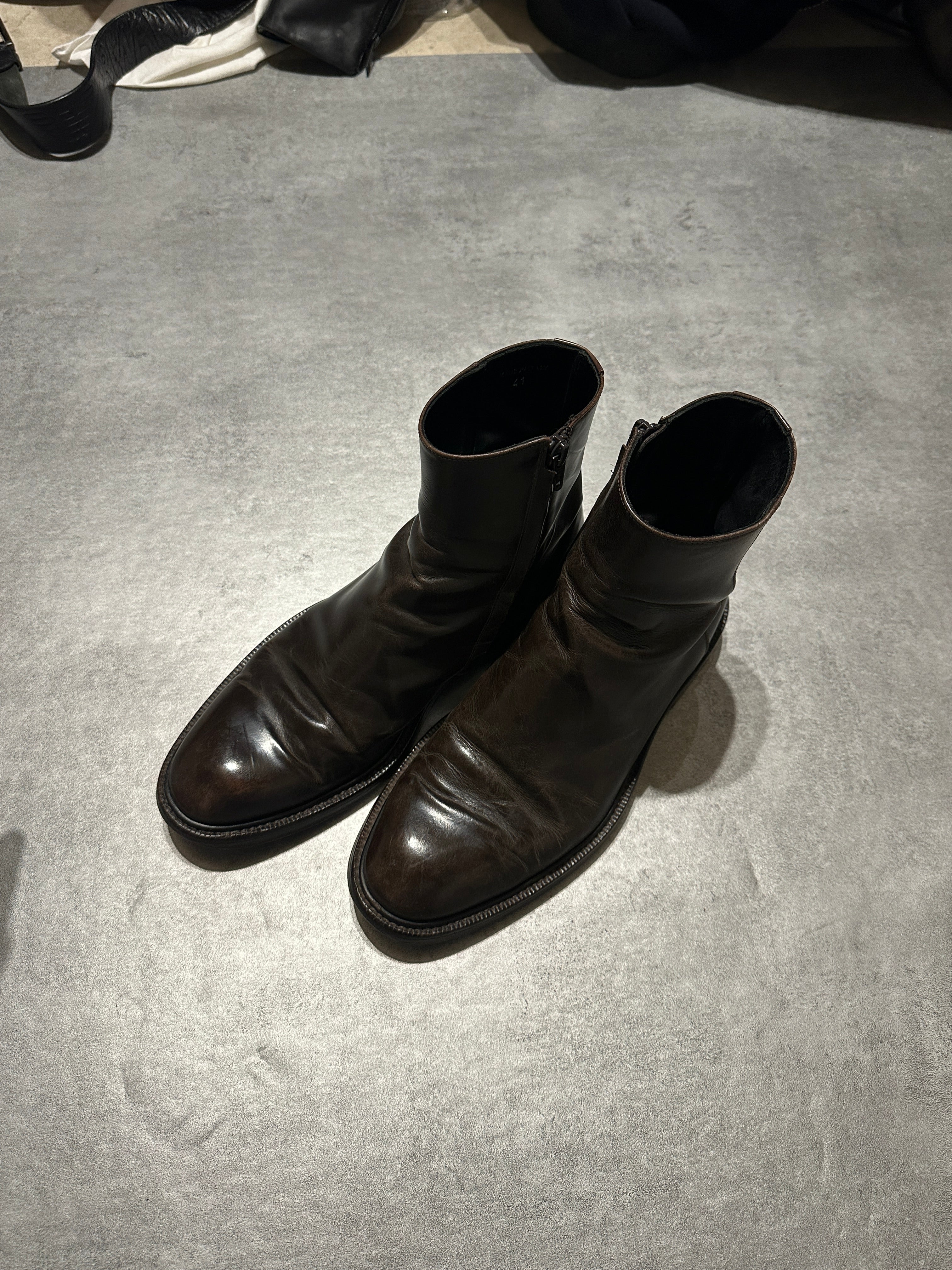 Maison Margiela Leather Brown Ankle Boots