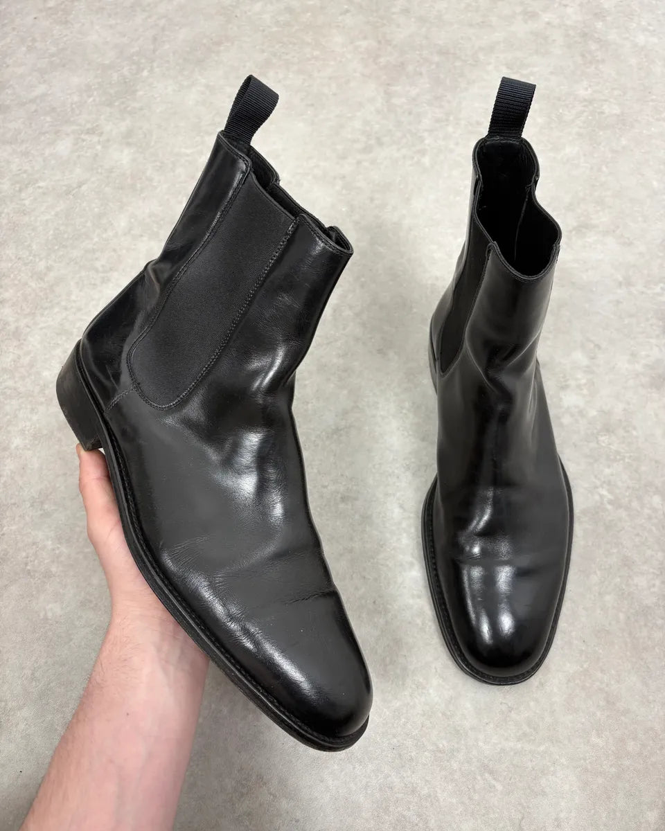 Gucci Black Leather Minimalist Classy Boots oEGiMoY 0