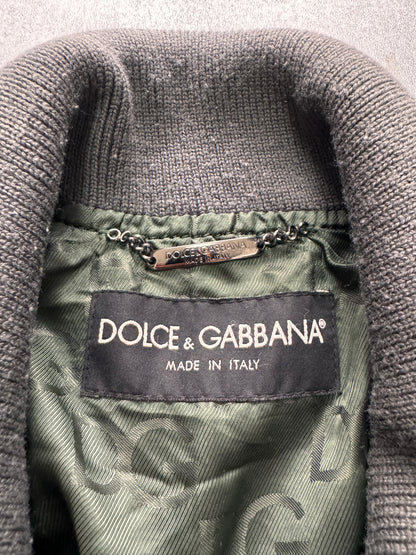 Dolce & Gabbana Multi-Zip Dark Olive Leather Jacket (M/L)