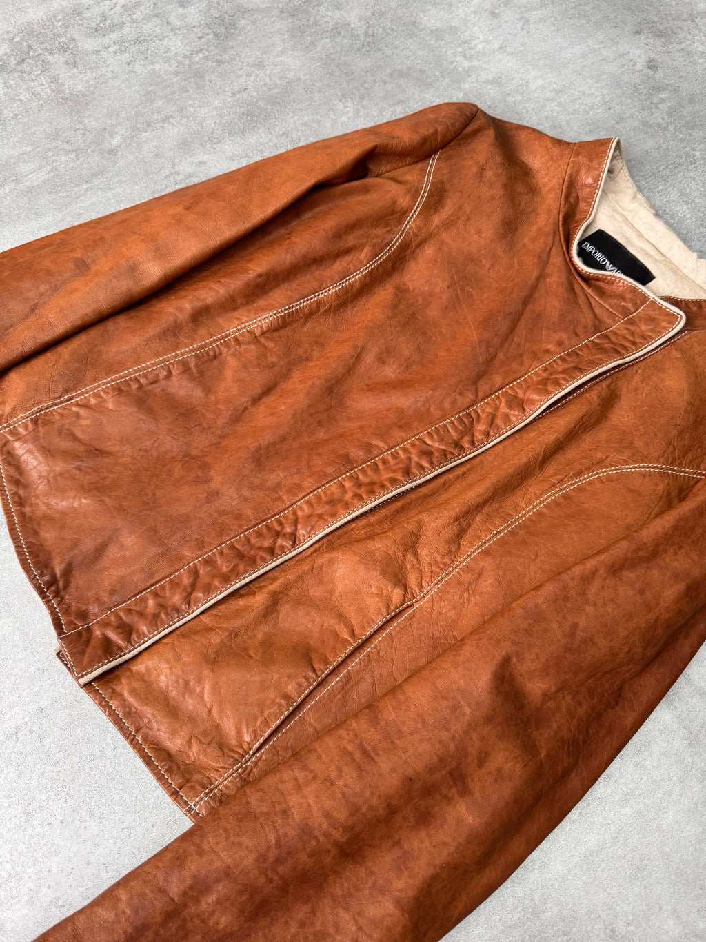 SS2009 Emporio Armani Asymmetrical Leather Jacket