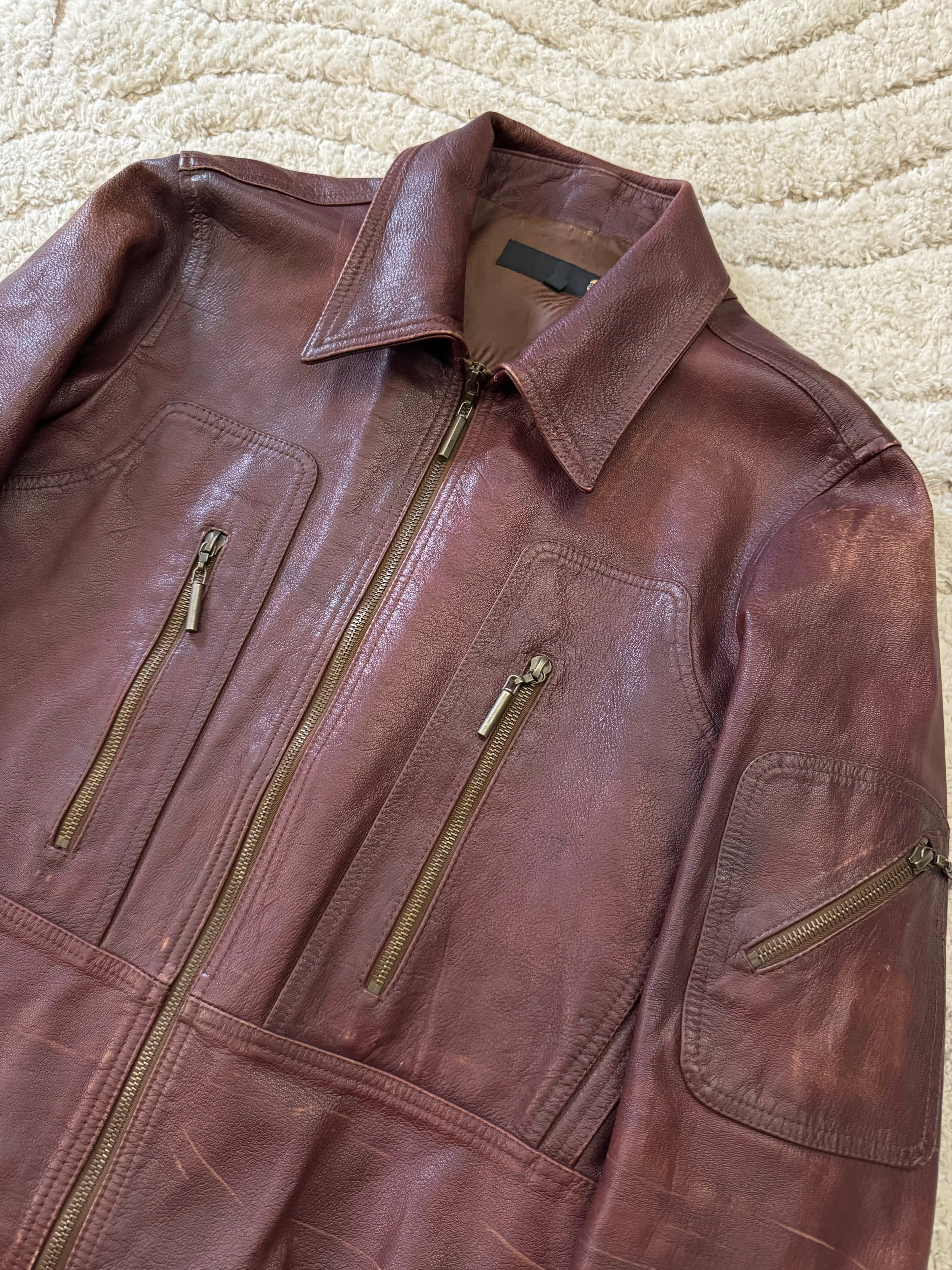 Cavalli Fight Club Leather Jacket (M)