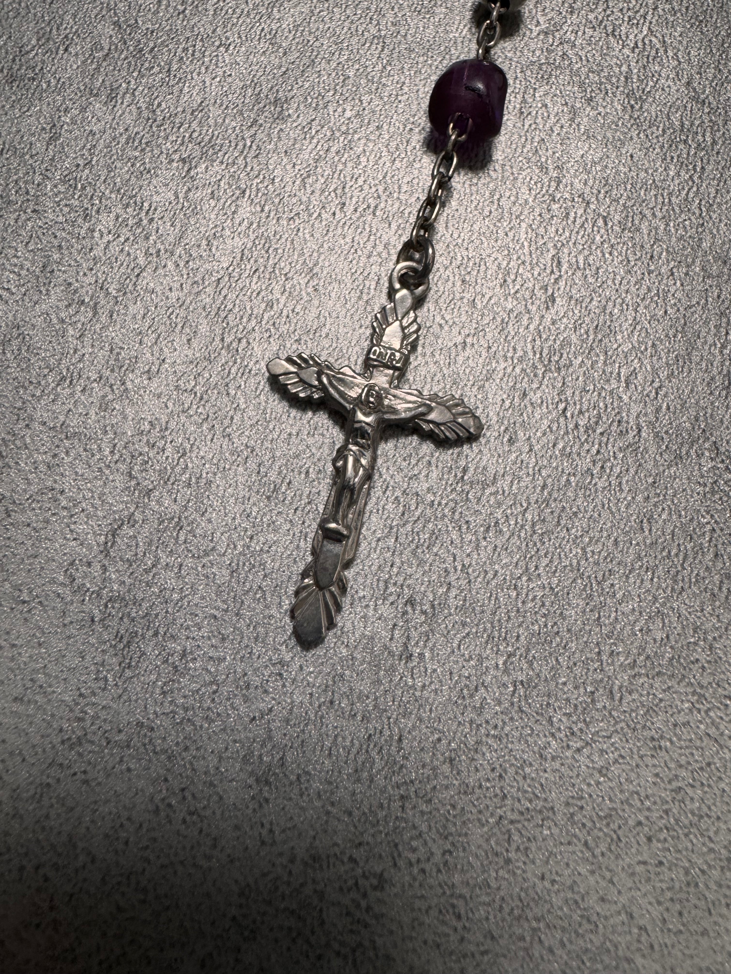 Dolce & Gabbana Purple Crystal Rosary Necklace