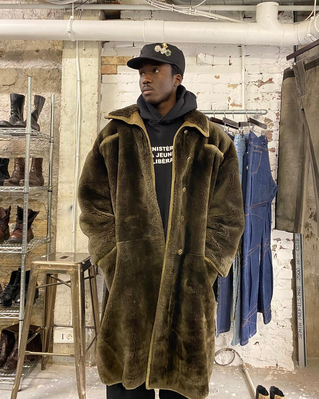 1980s Gianni Versace Brown Faux-Fur Long Coat