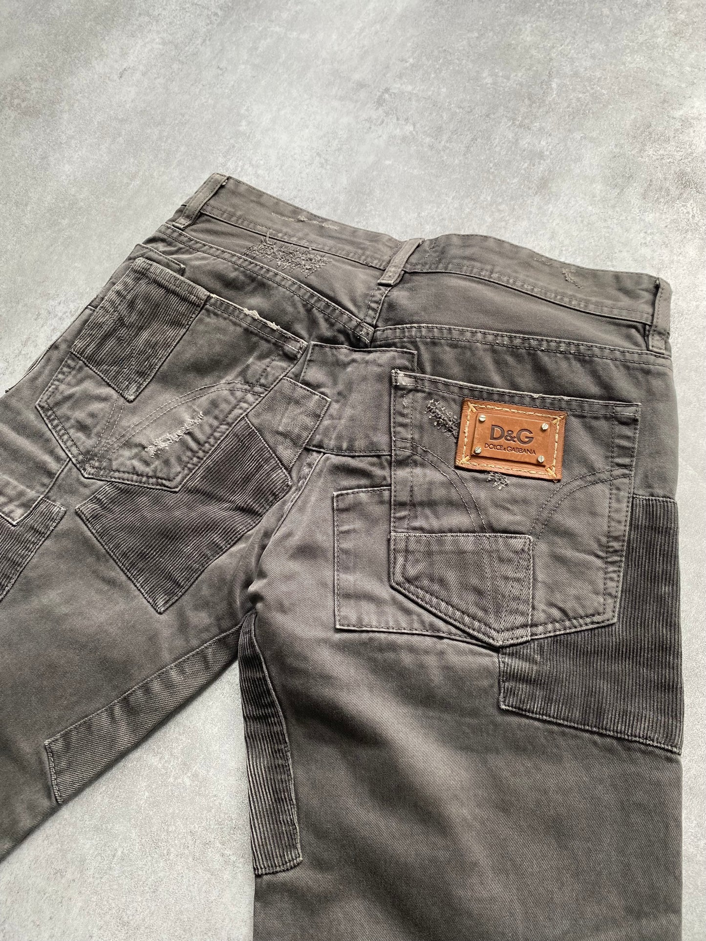 2000s Dolce & Gabbana Patches Grey Denim Jeans (M)