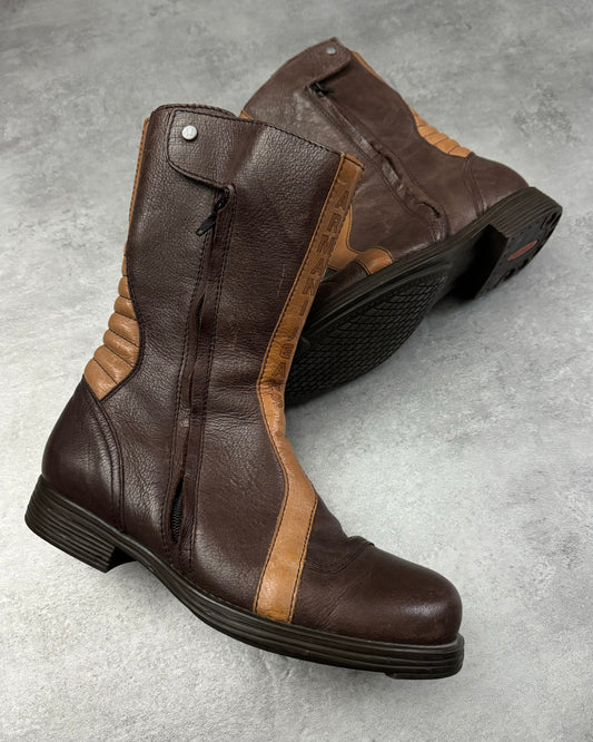 2000s Armani Brown Archive Biker Leather Boots (43) - 1