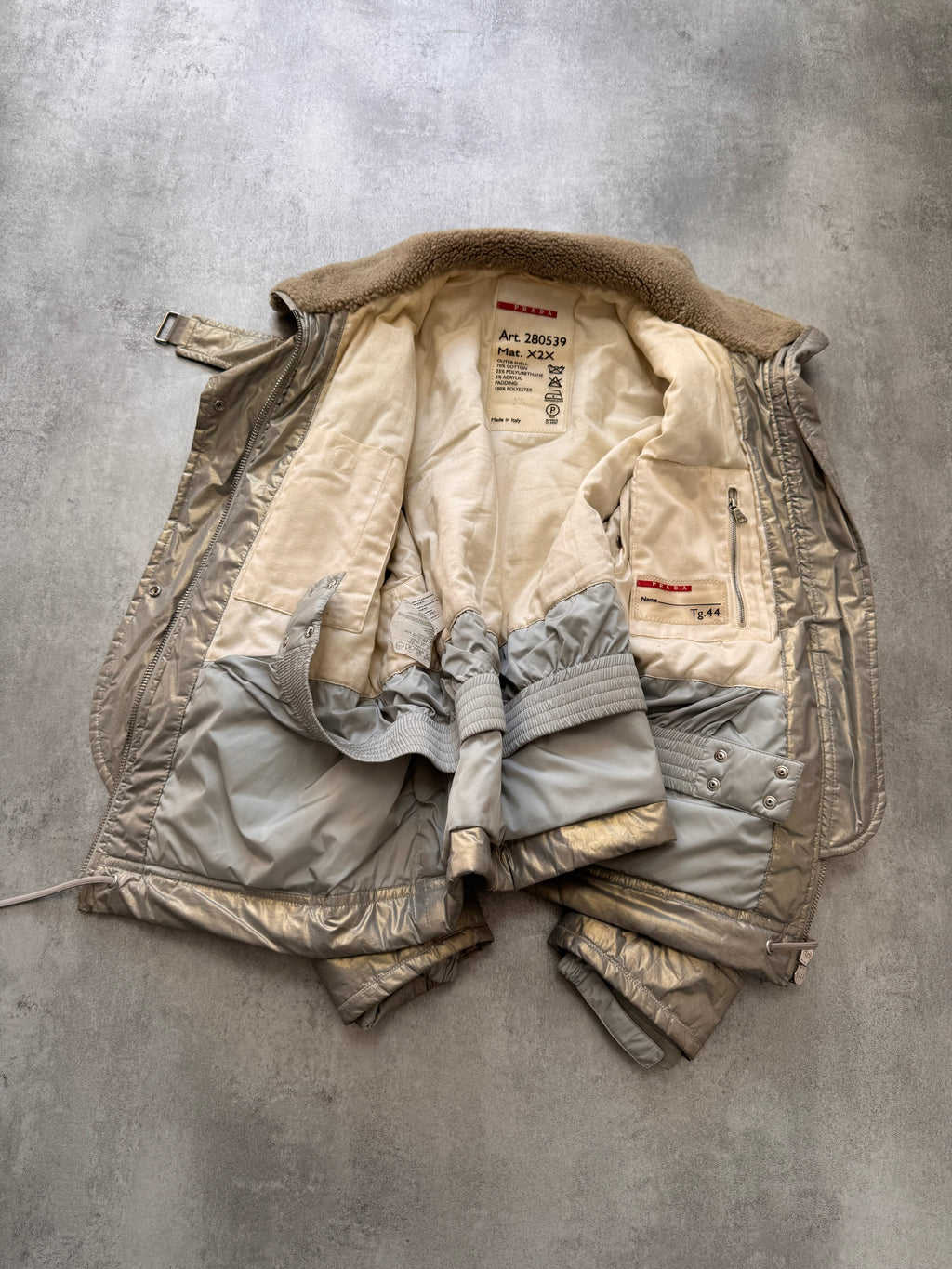 2000s Prada Ultimate Utility Ski Silver Jacket