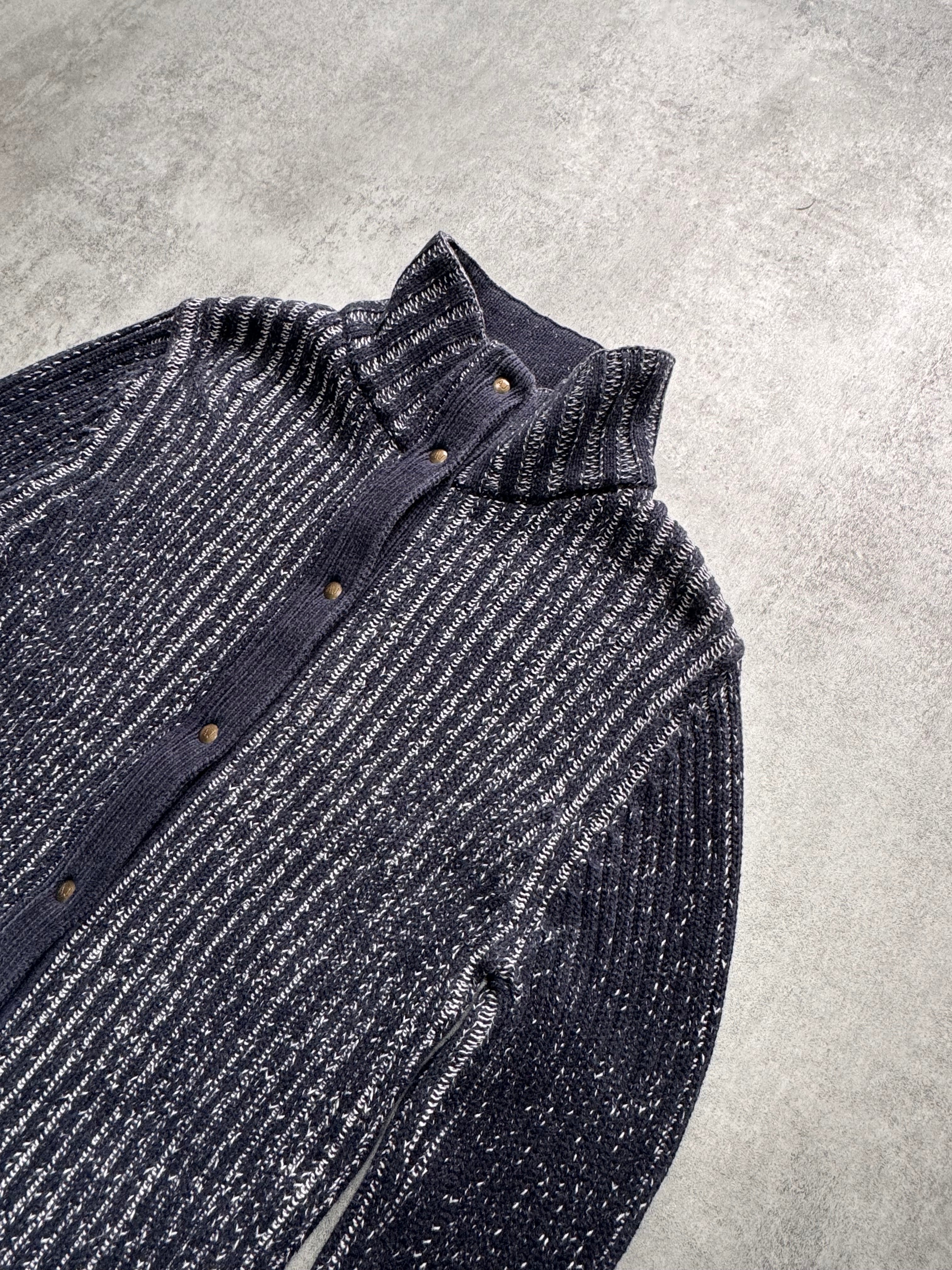 Armani Blue Knitted Buttoned Sweater (S/M)