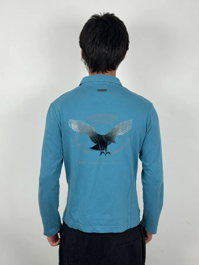 AW2004 Dolce & Gabbana Eagle Blue Polo Longsleeves brjILwD 2
