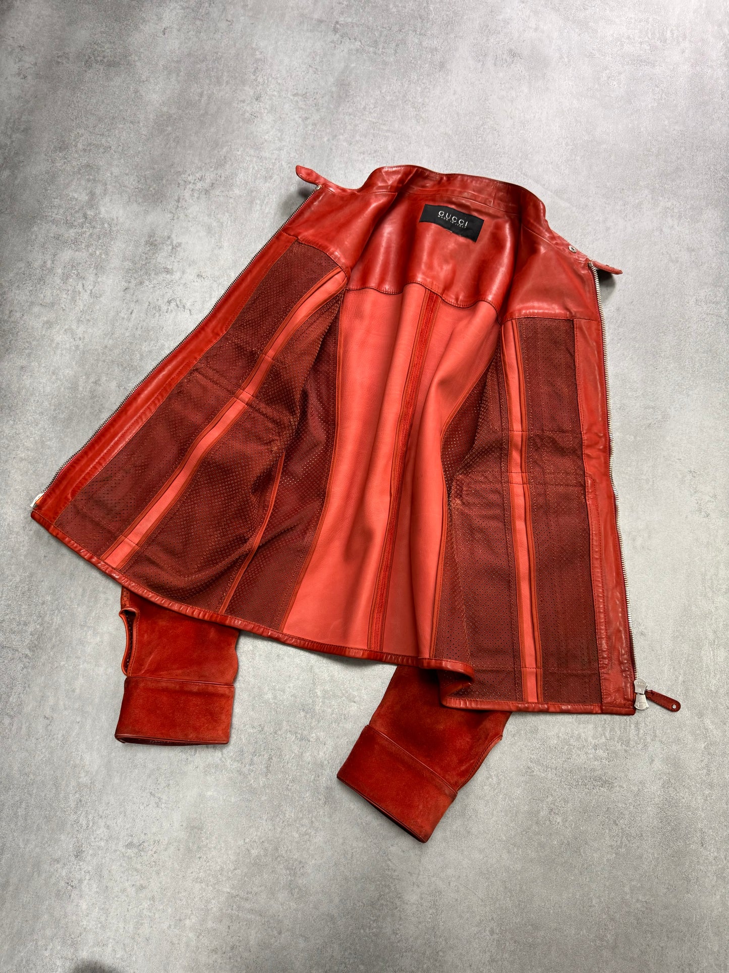 Gucci Red Biker Leather Jacket (S)