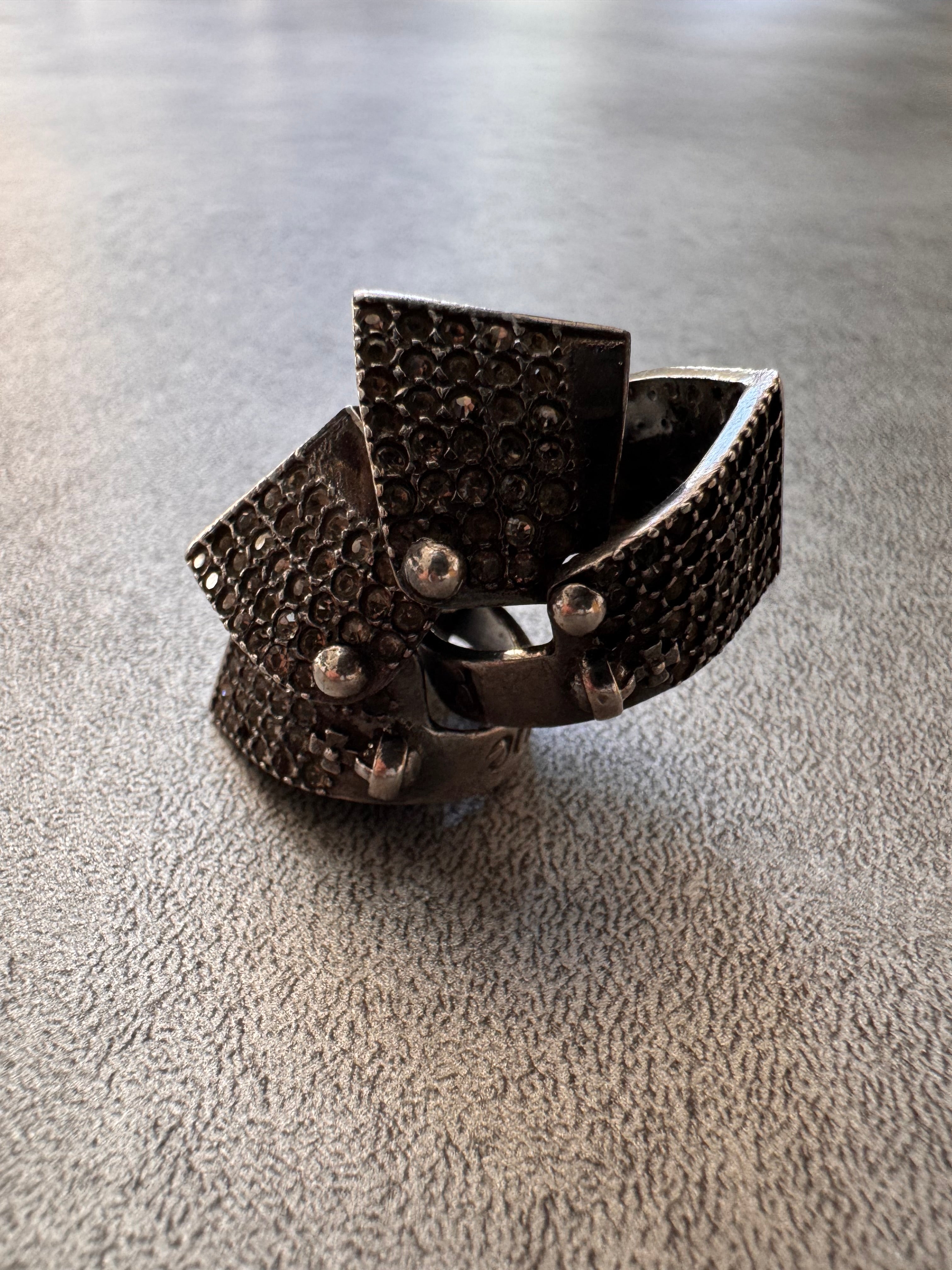 2000s Vivienne Westwood Iced Ouy Silver Armour Ring