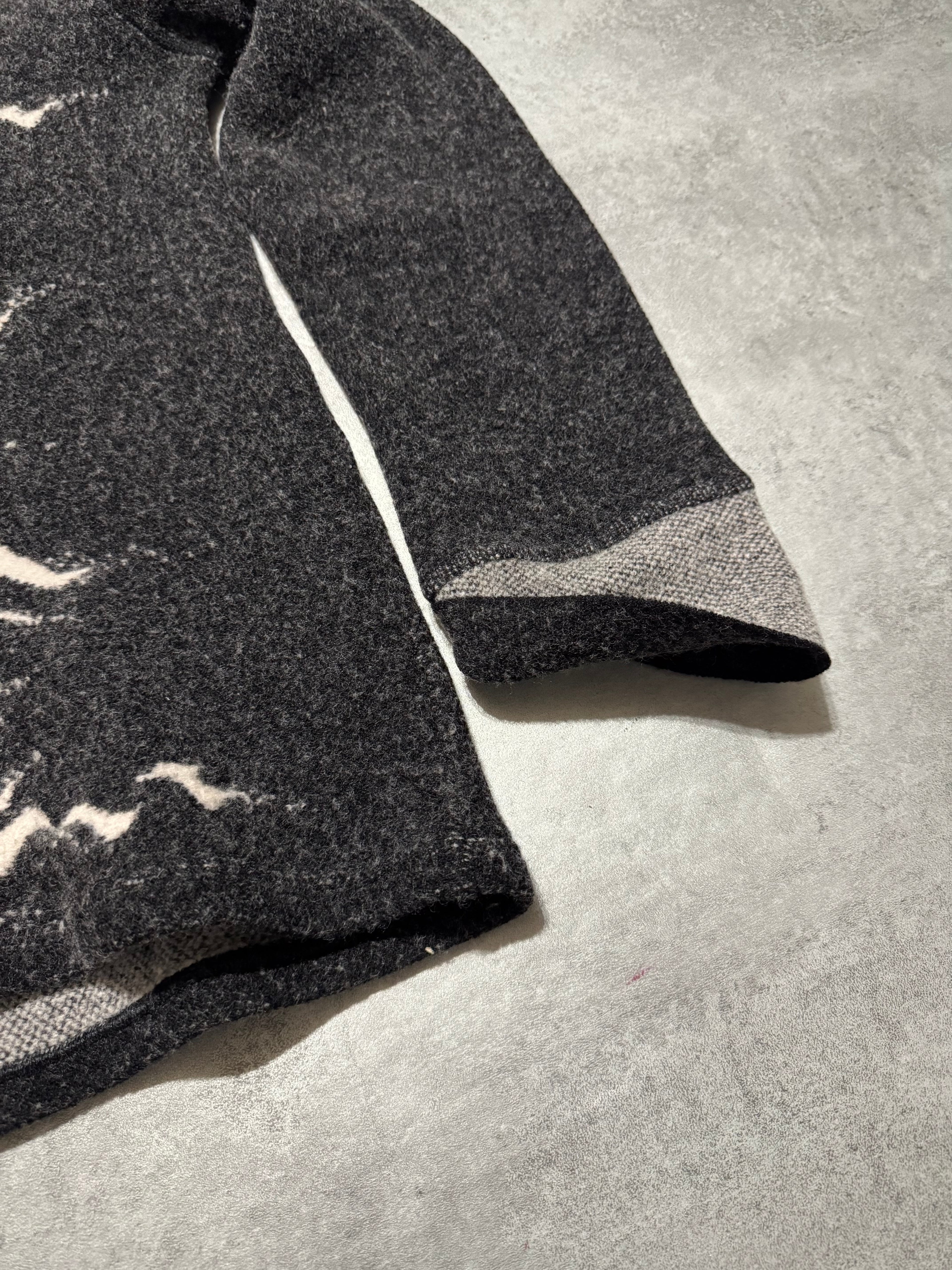 1990s Roberto Cavalli Black Fire High Neck Sweater