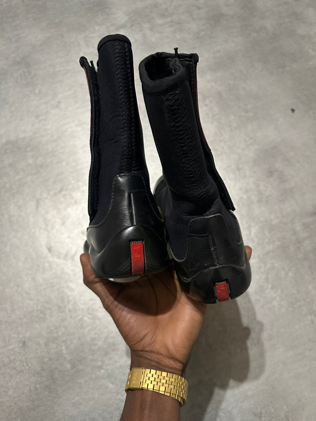 2000s Prada Luna Rossa Sport Black Boots