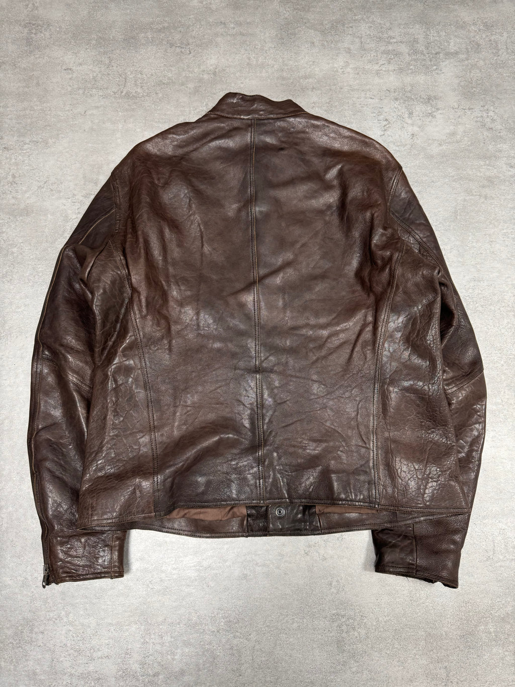 FW2006 Emporio Armani Brut Leather Bomber Jacket (M/L)