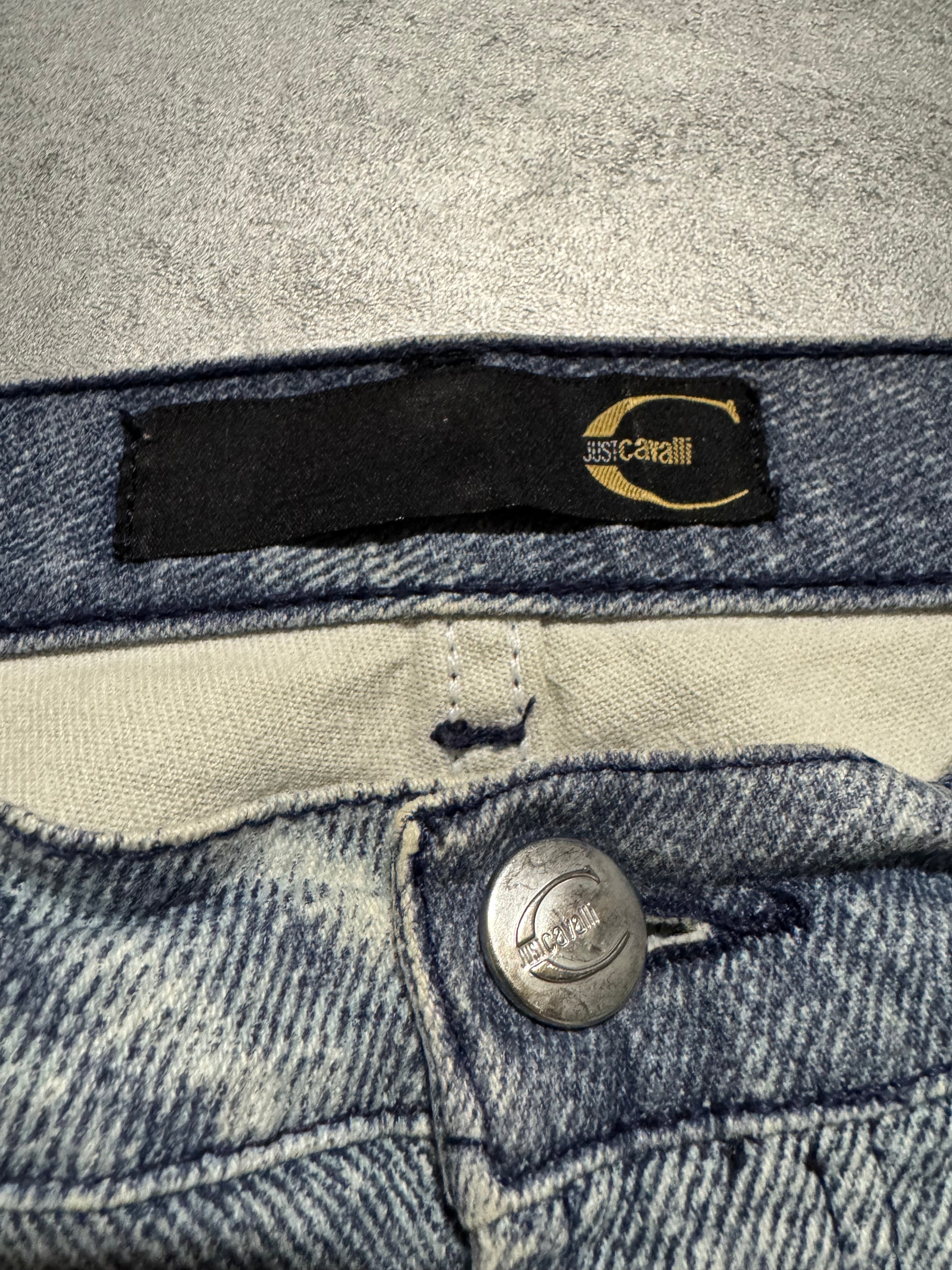 2000s Cavalli Overprint Blue Dyed Pants