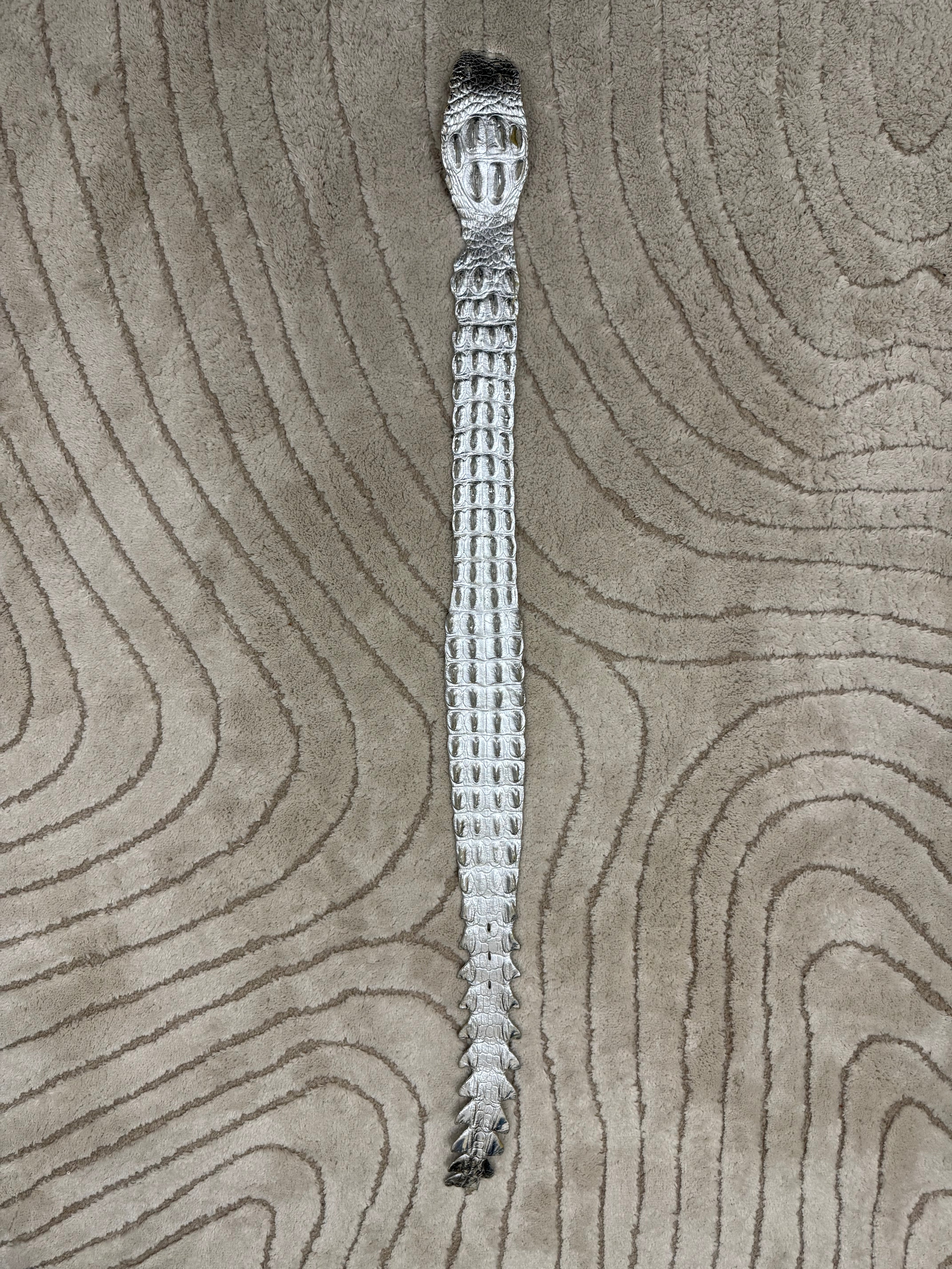 SS2005 Roberto Cavalli Sliver Crocodile Leather Belt