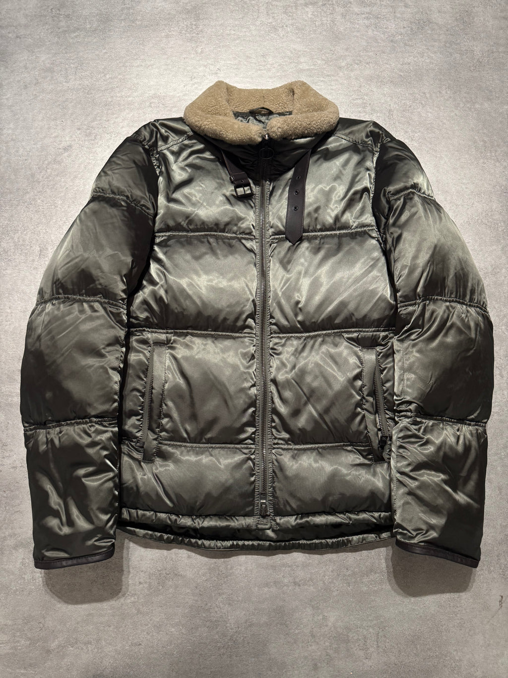 2000s Prada Warm Khaki Puffer Jacket