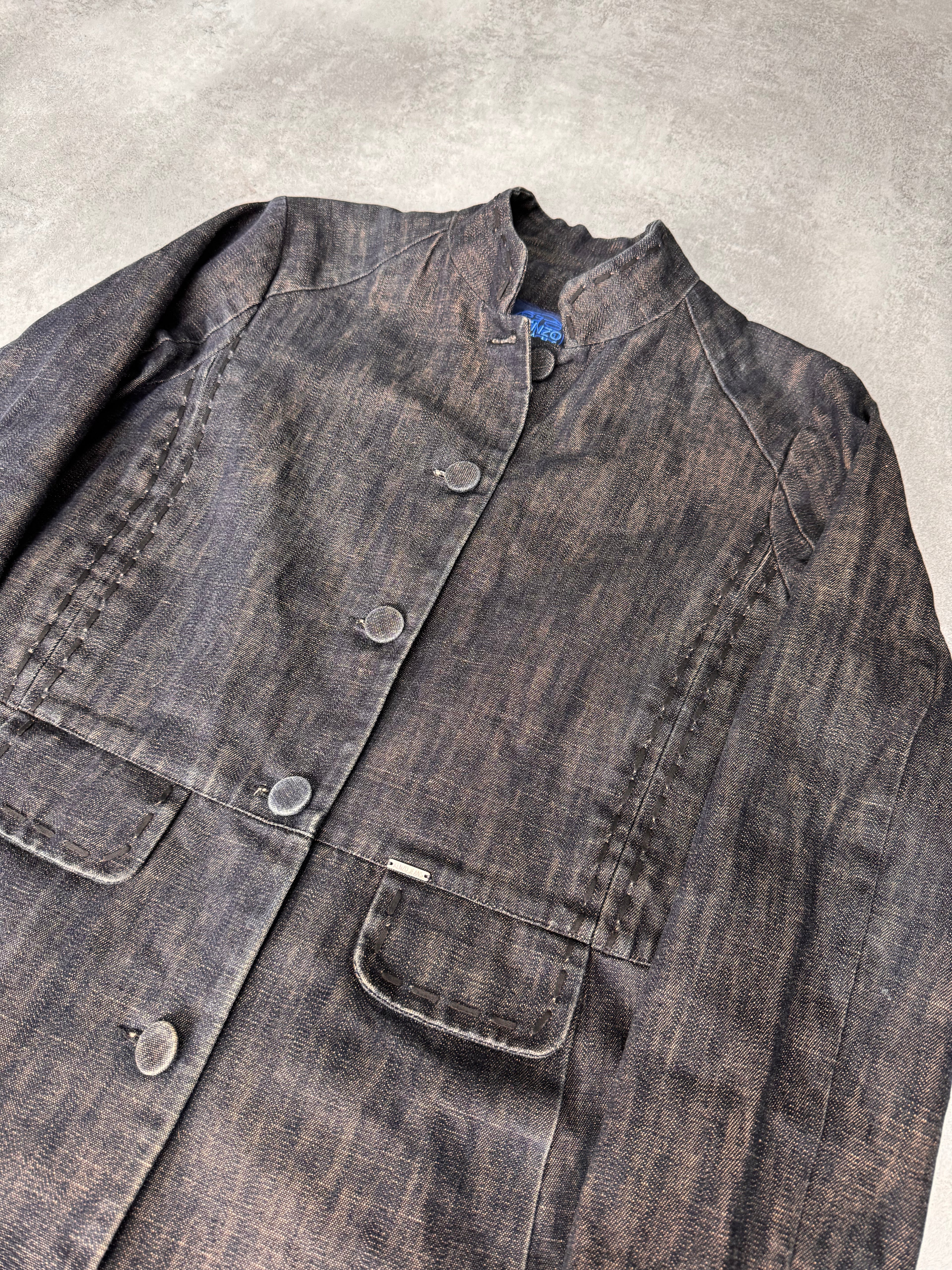 1990年代 ケンゾー トラディショナルマスター デニム トレンチコート (XS)