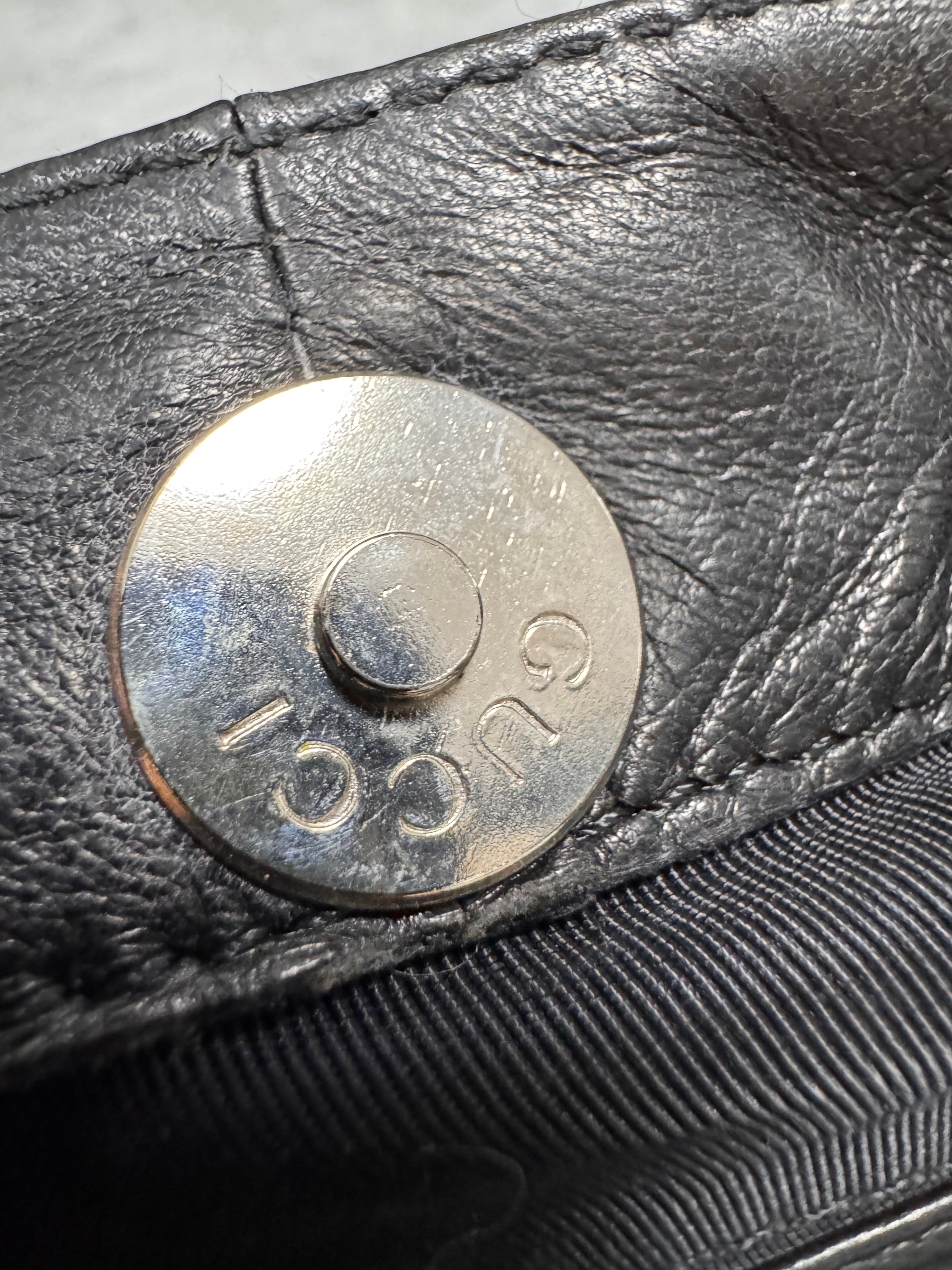 1996 Gucci Tom Ford Pure Black Leather Bamboo Shoulder Bag