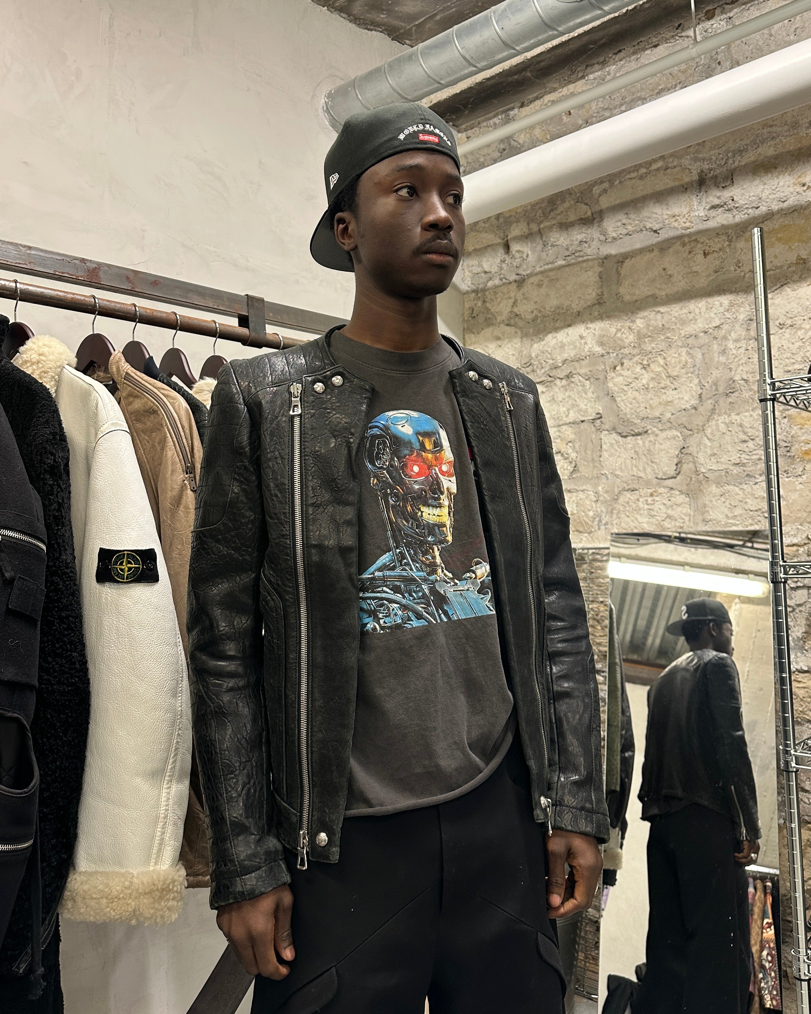 BALMAIN　レザージャケット　ハイネック　y2k AW2015 Balmain x H&M Pure Biker Leather Jacket – Dolce Vita Hub