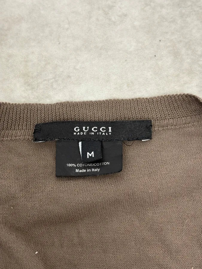 2000s Gucci Brown V Neck Sweater QwIKvNq 7