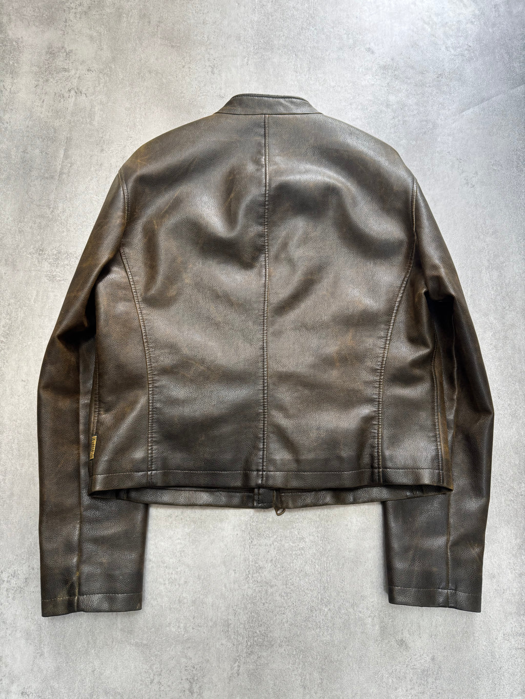2000s Armani Biker Relief Leather Jacket