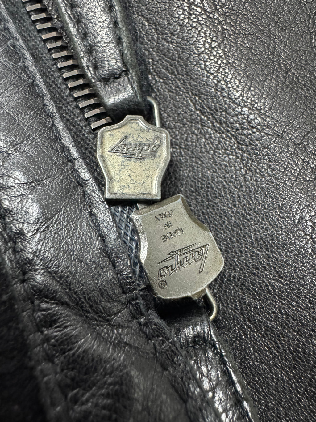 FW2012 Emporio Armani Full Zip Black Leather Long Jacket