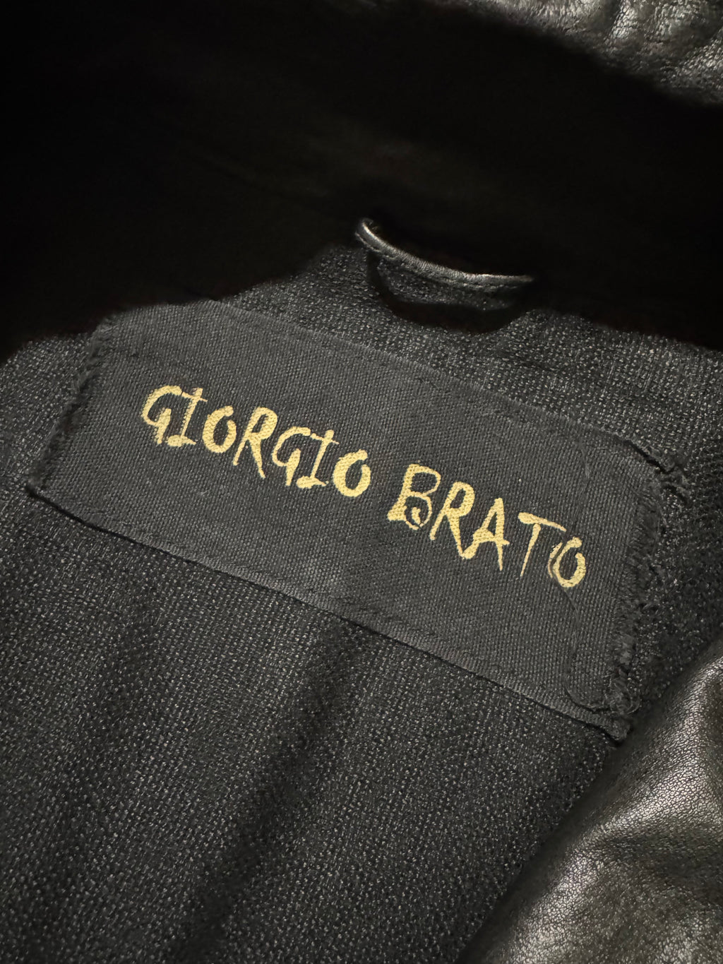2010s Giorgio Brato Avant-Garde Black Leather Bomber Jacket
