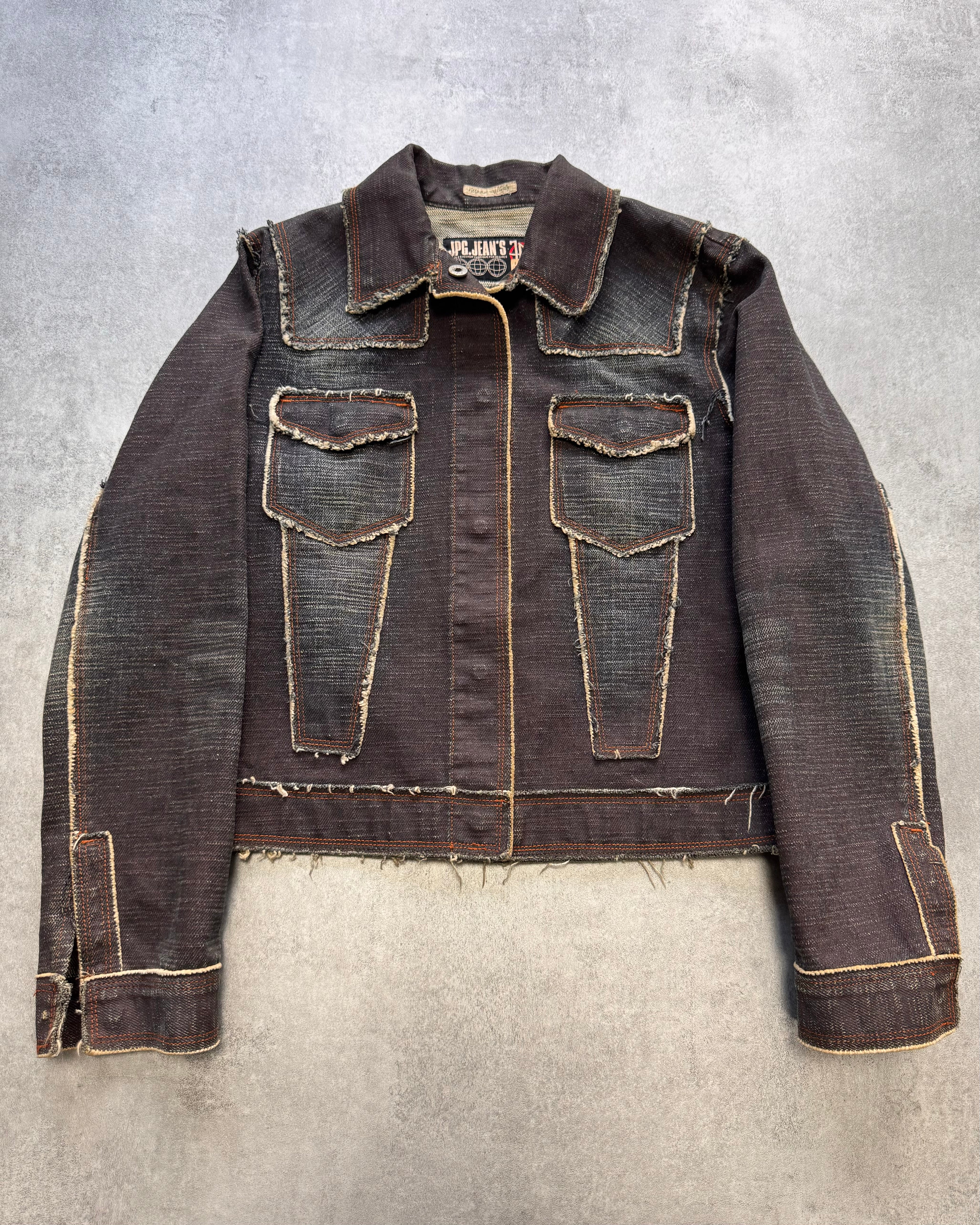 2000s Jean Paul Gaultier Denim Patchwork Jacket & Long Skirt Set