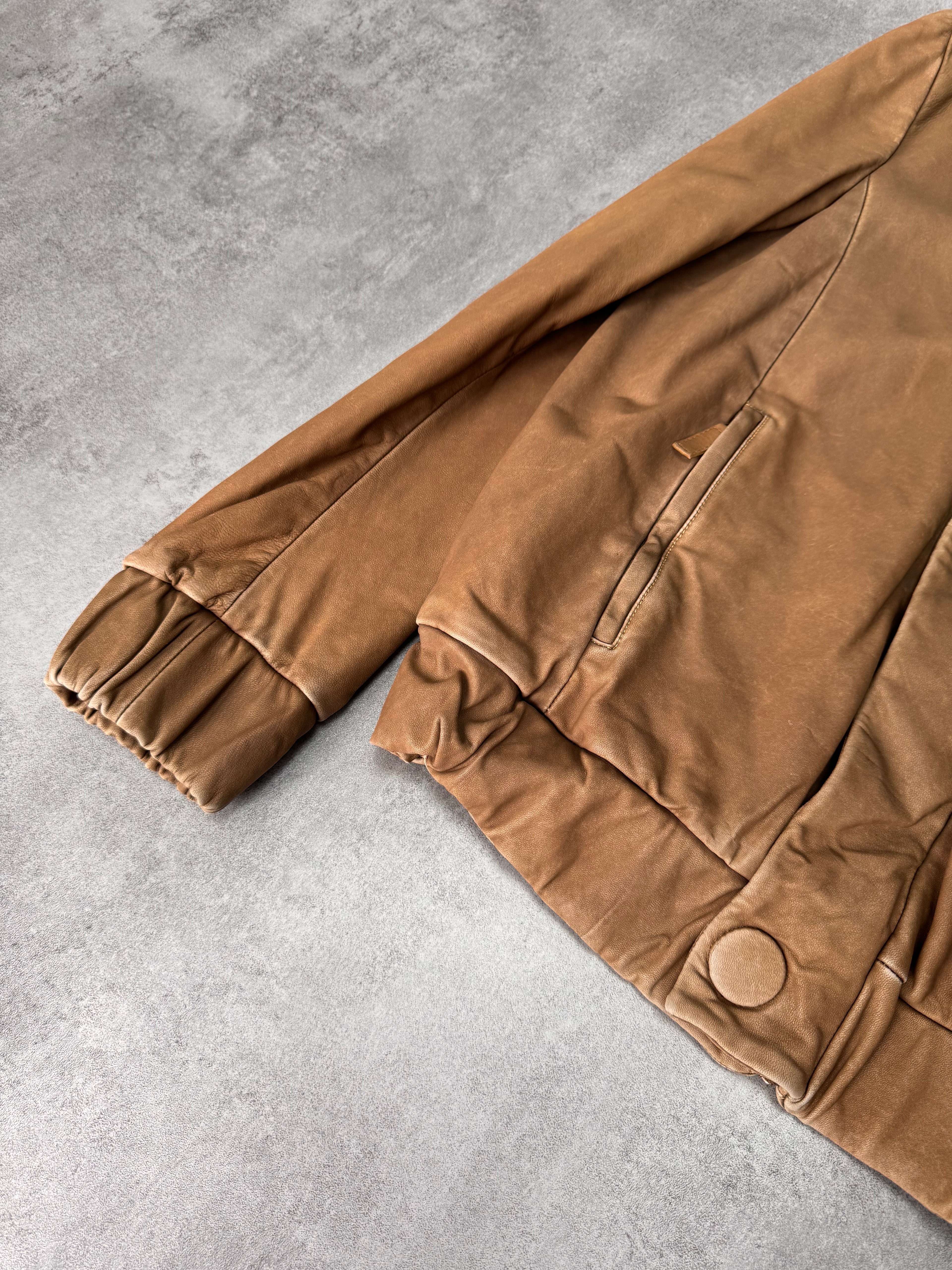 SS2011 Emporio Armani Asymmetrical Collar Leather Jacket