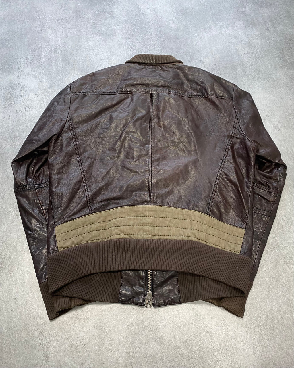 Dirk Bikkembergs Elite Parachute Brown Leather Jacket