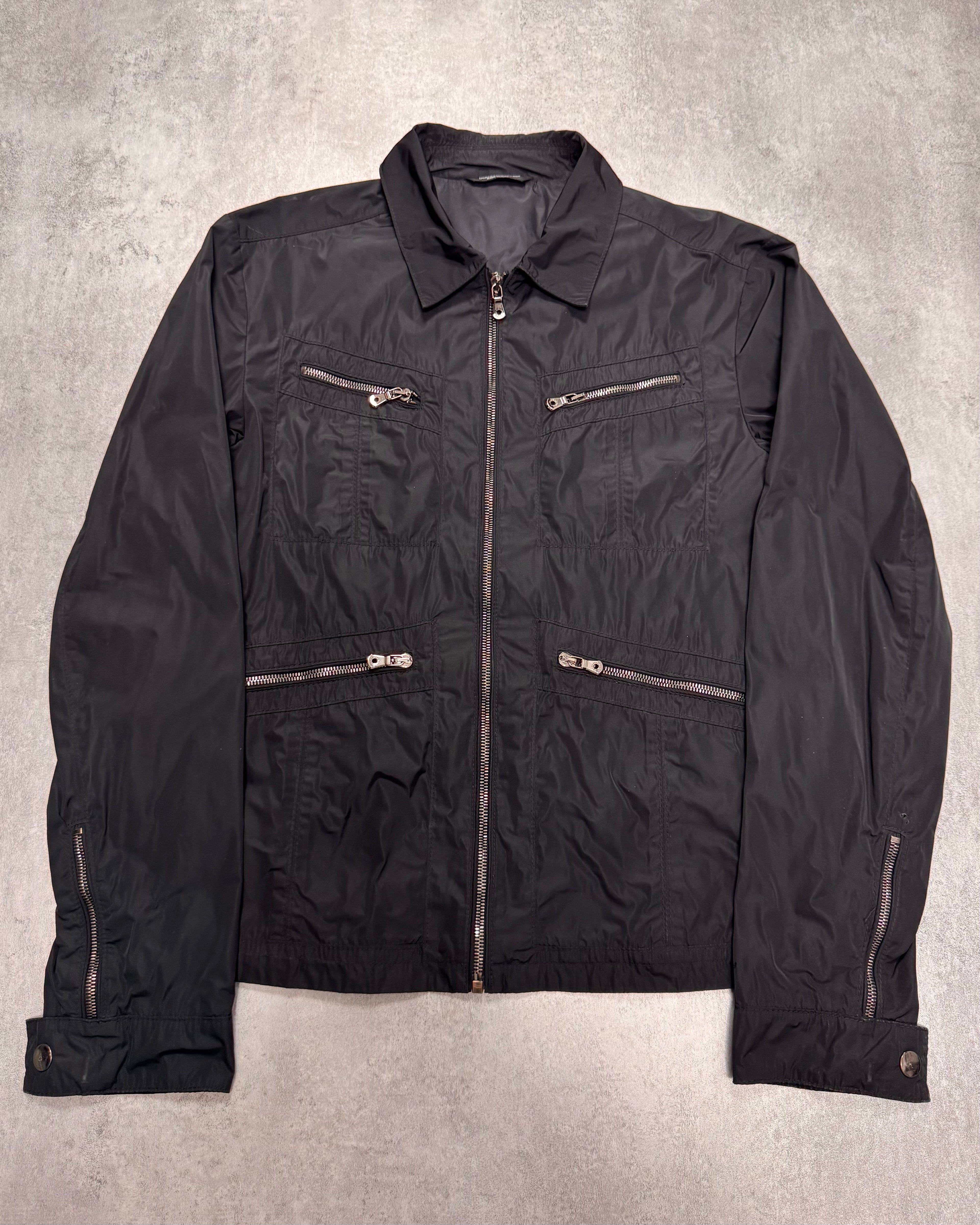 2000s Dolce & Gabbana Black Nylon Zip Jacket