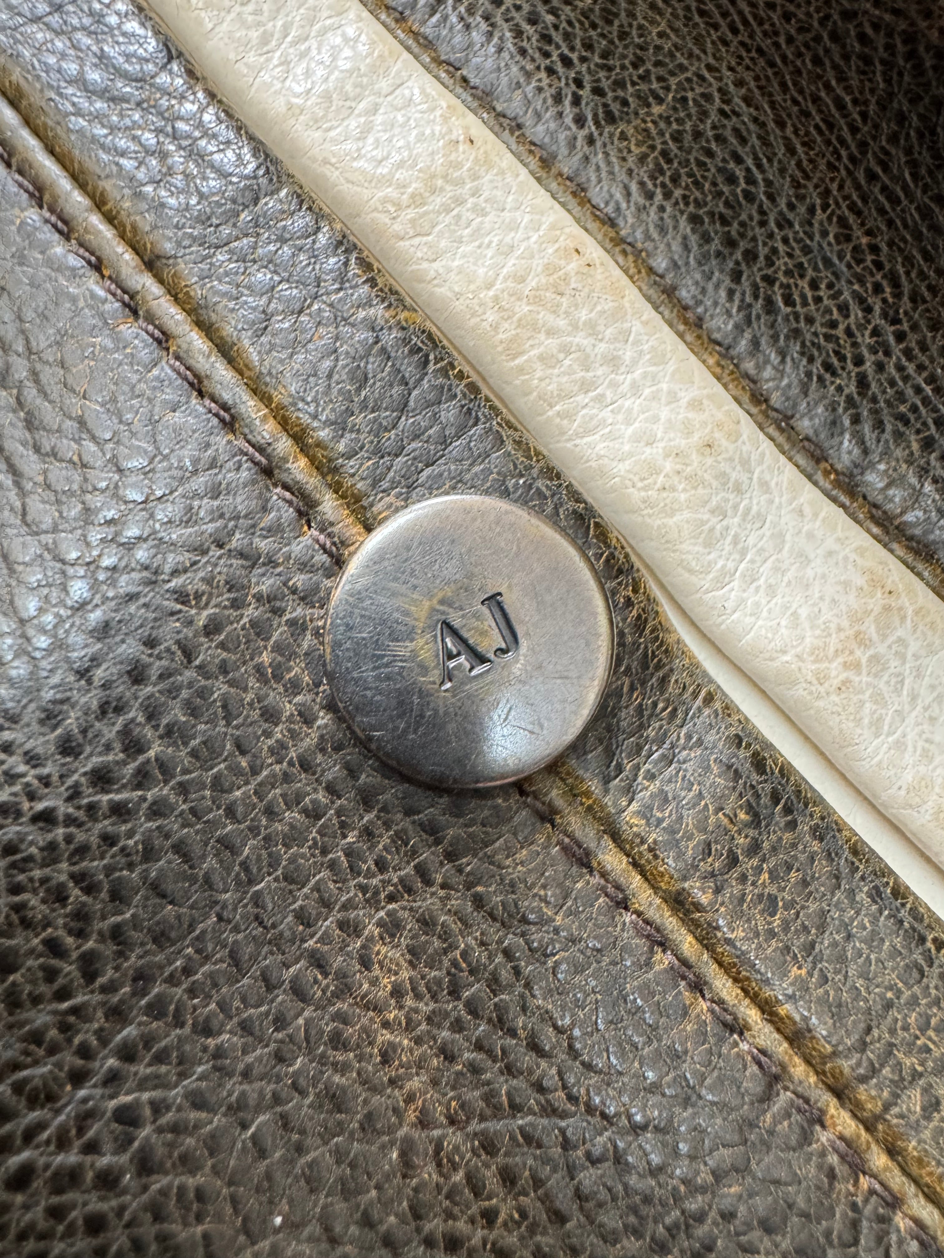 2000s Armani Biker Relief Leather Jacket