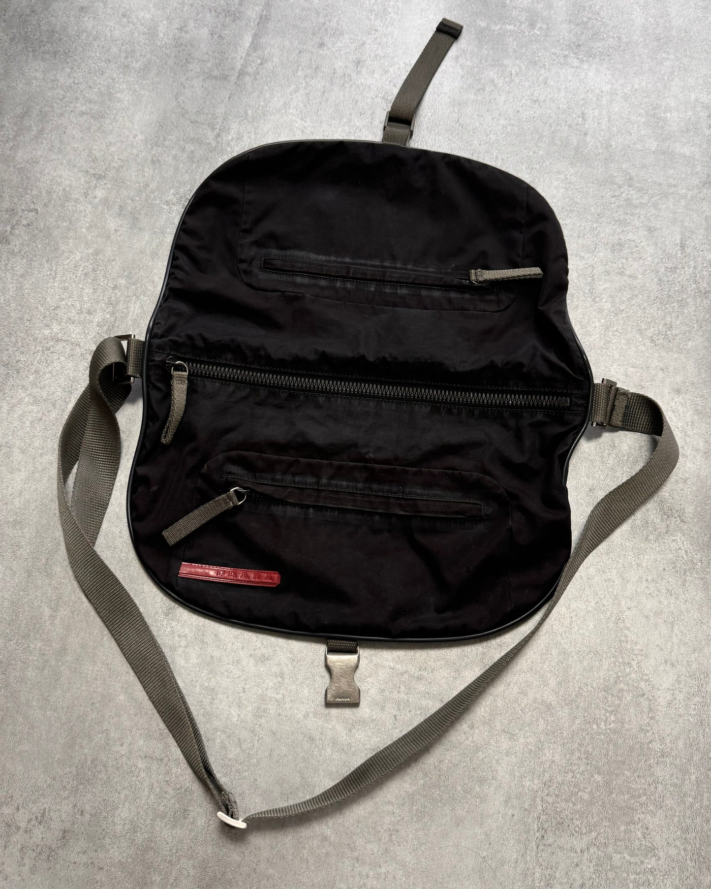 2000s Prada Luna Rossa Technical Nylon Shoulder Bag (OS)