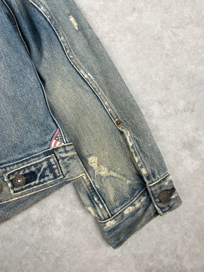 Ralph Laurent Denim & Supply Faded Blue Denim Jacket DcYeAZD 8