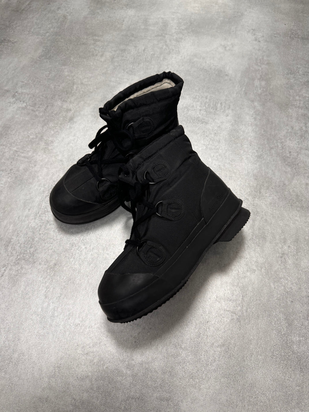 Acne Studios Chunky Lace Up Black Boots