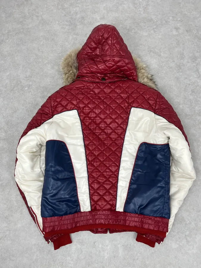 AW2008 Dolce & Gabbana White & Red British Fur Hooded Puffer Jacket jZwqQAM 2