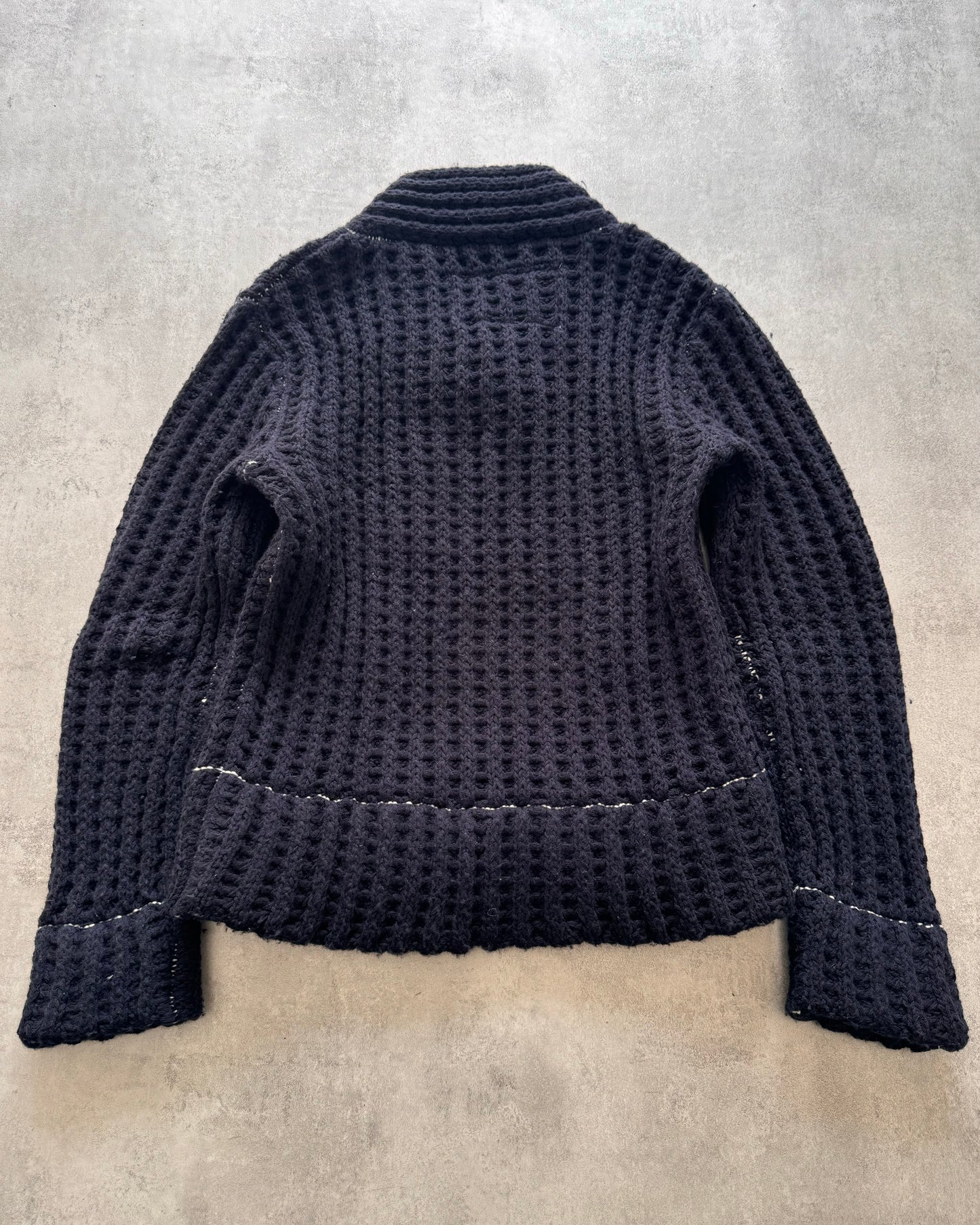 FW2012 Maison Margiela x H&M Wool Navy Cable Knit Sweater (L)