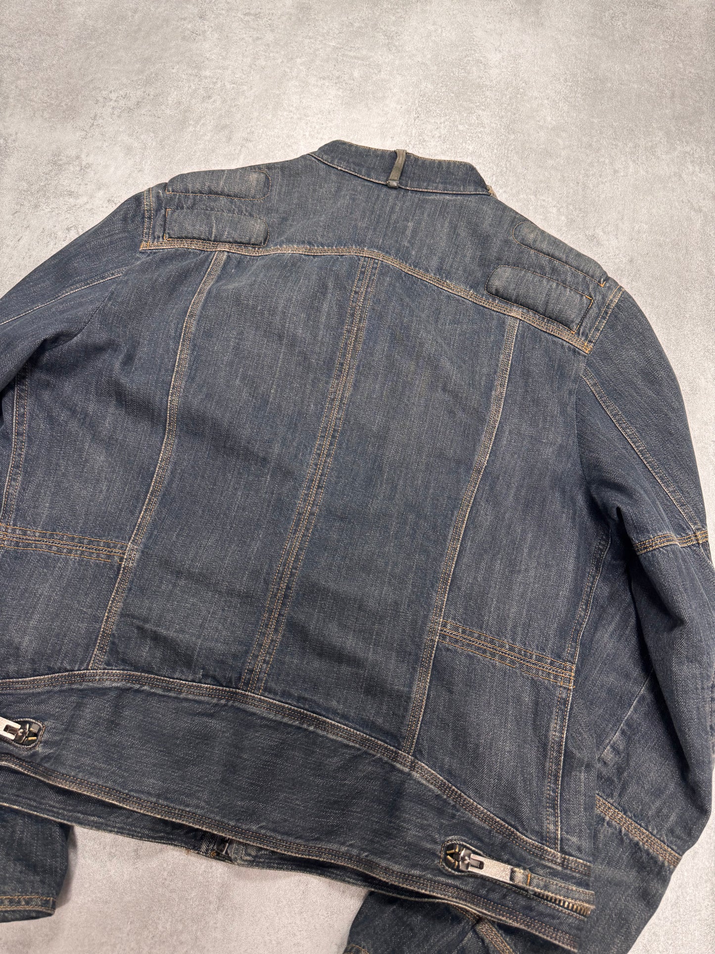 AW2004 Dolce & Gabbana Astro Biker Cafe Denim Jacket (L/XL)