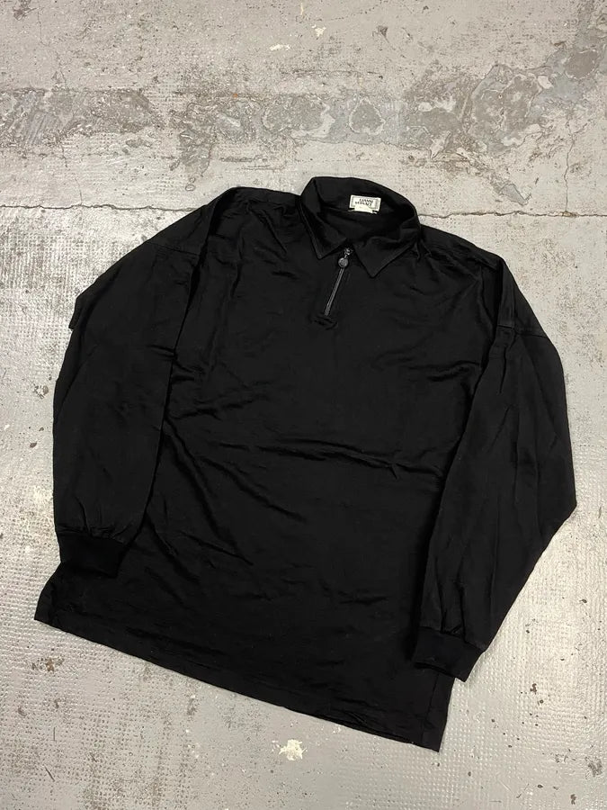 Gianni Versace Black Long Sleeve Half-Zip Polo Shirt WyiefTd 4
