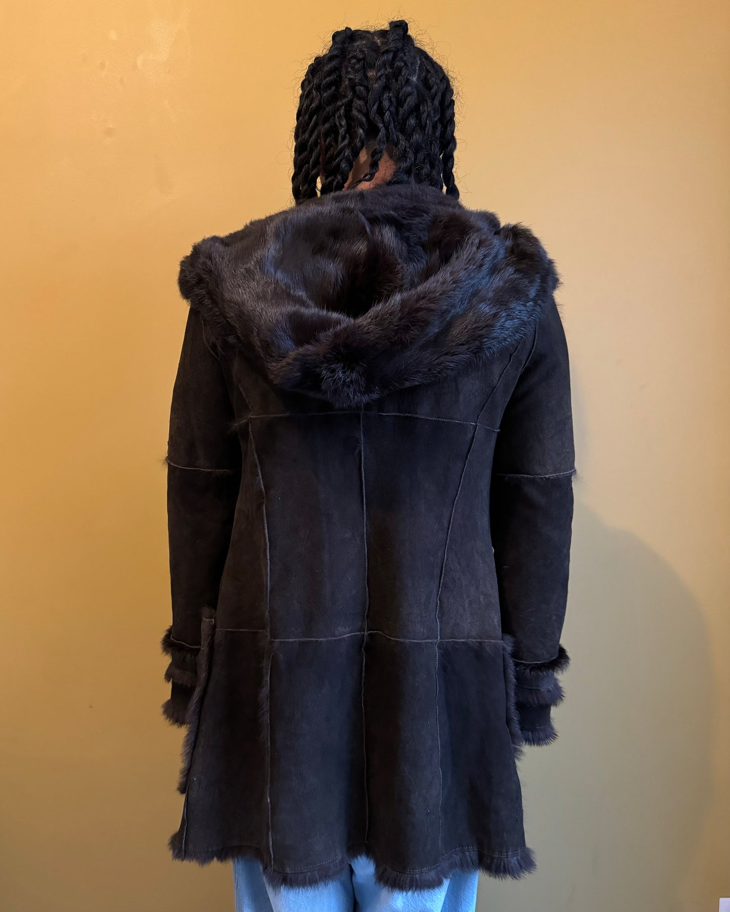 2000s Armani Reversible 2 in 1 Avant-Garde Brown Rustic Fur Jacket (XS/S)