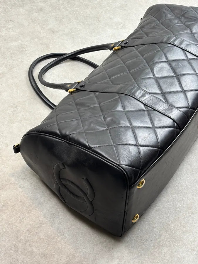 1960s Chanel Boston Black Quilted Lambskin Travel Bag  AyCAOwP 12