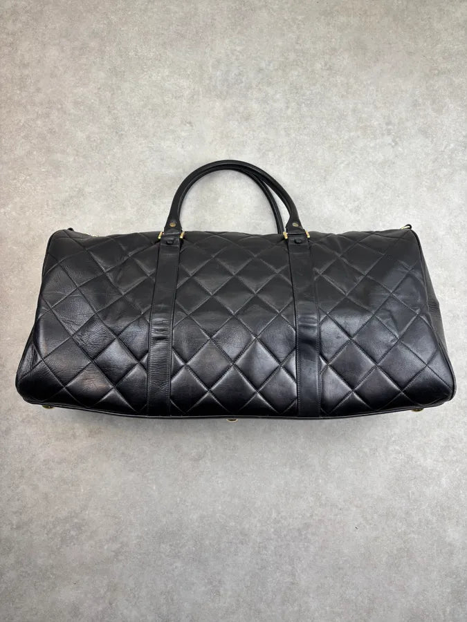 1960s Chanel Boston Black Quilted Lambskin Travel Bag  AyCAOwP 5