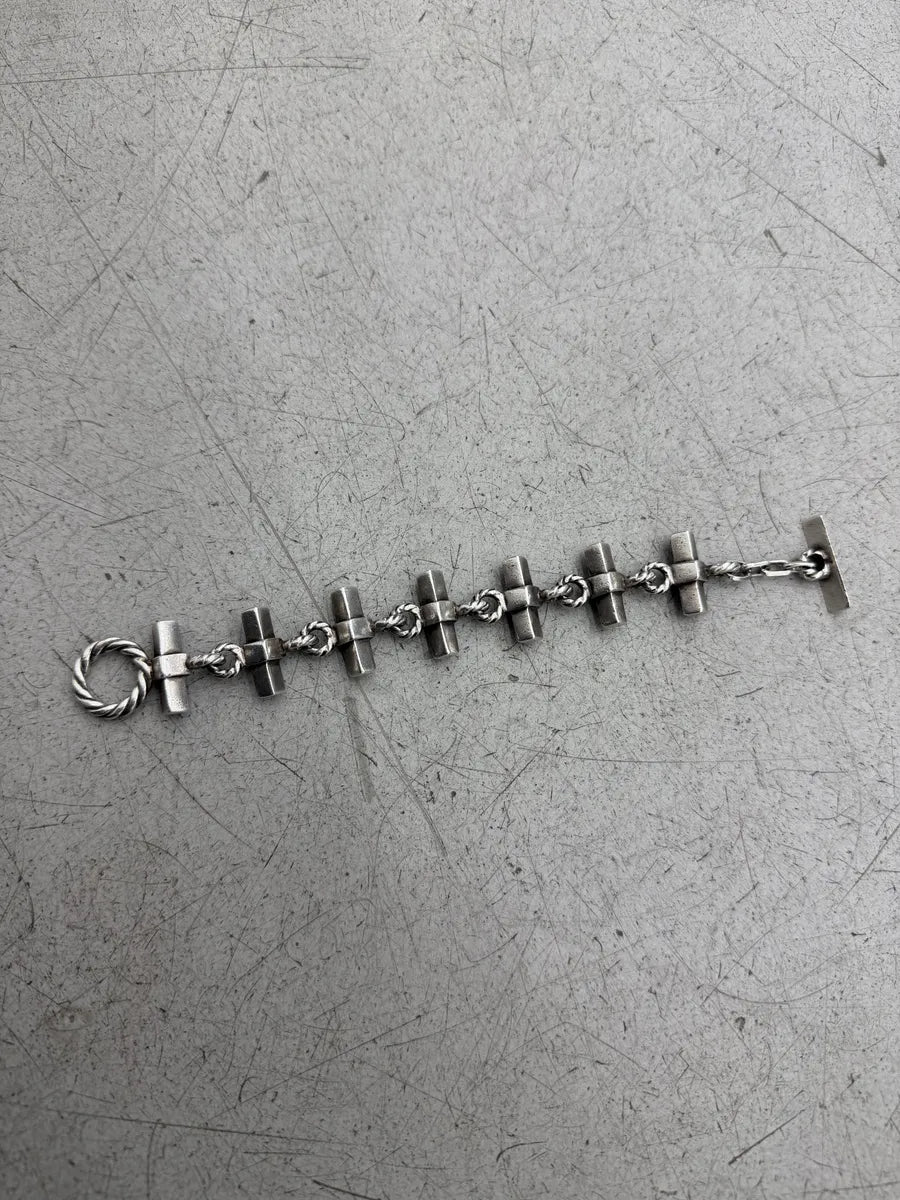 1960s Gucci Silver Blue & Grey Link Bracelet HXeCpsI 11
