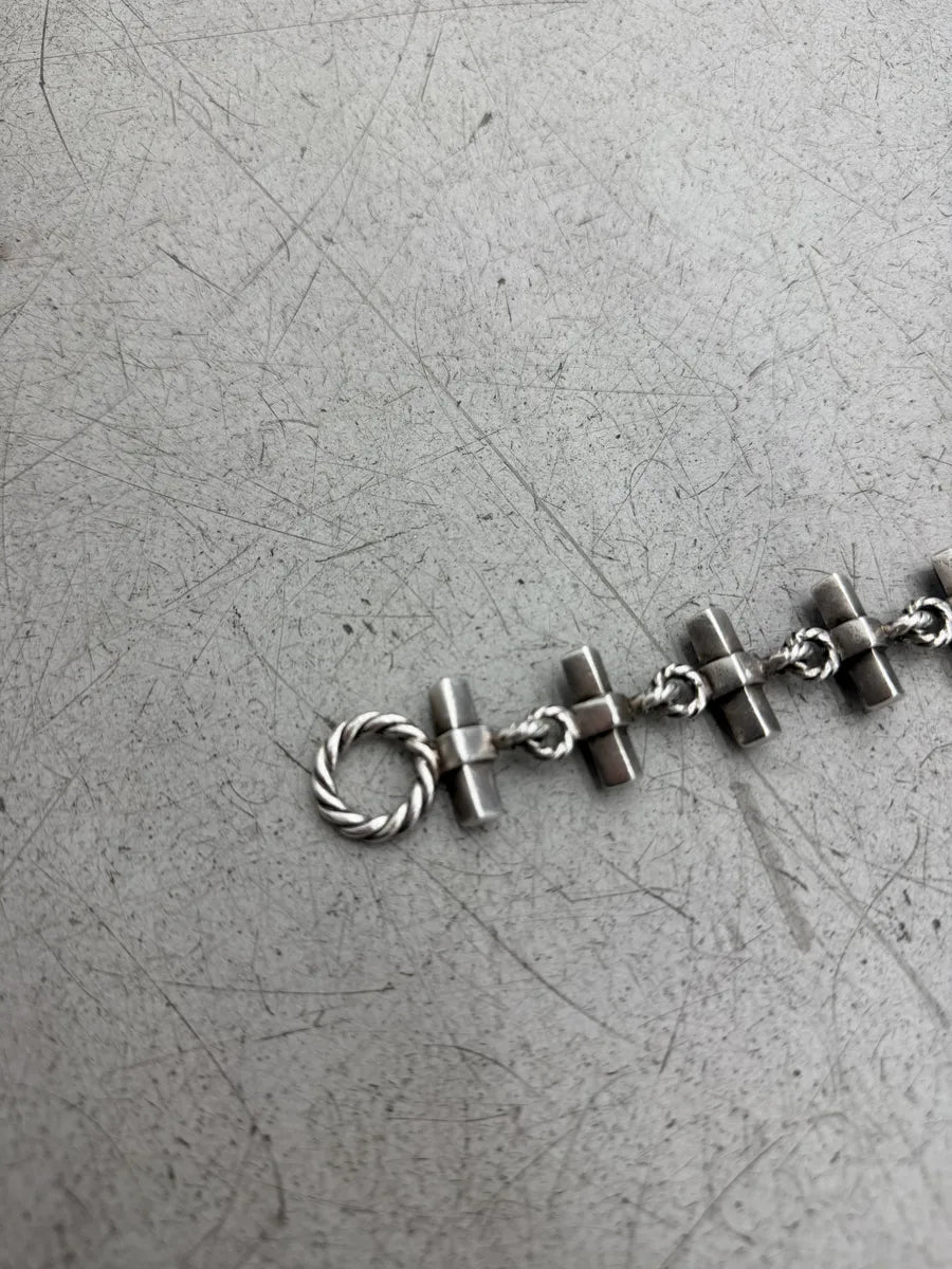 1960s Gucci Silver Blue & Grey Link Bracelet HXeCpsI 12
