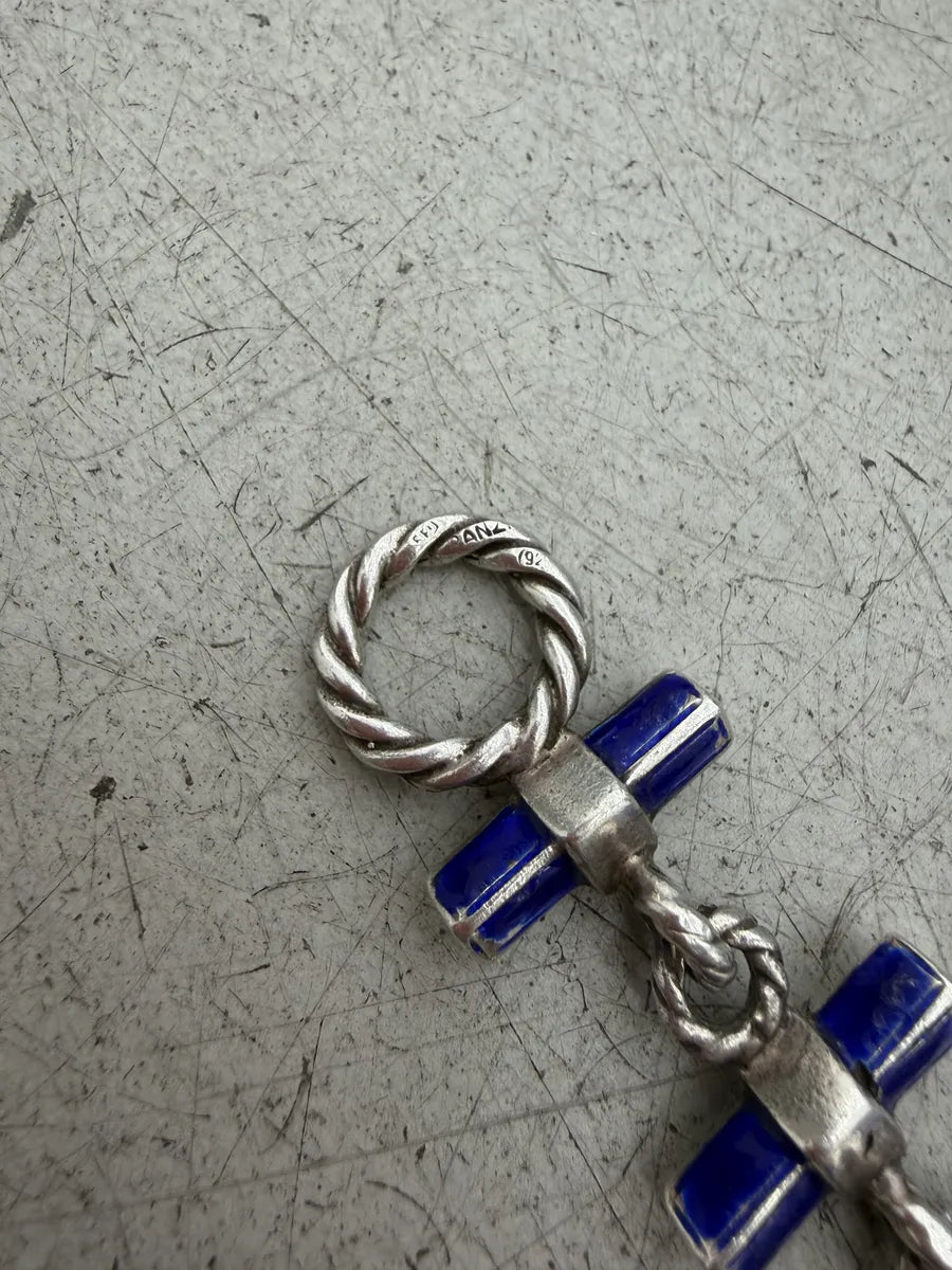 1960s Gucci Silver Blue & Grey Link Bracelet HXeCpsI 14