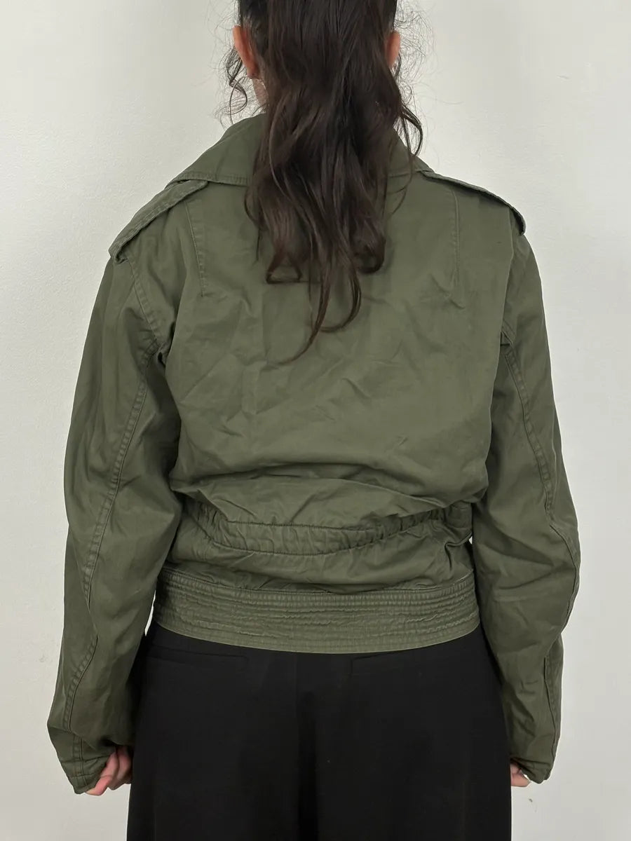 1960s Pilot Aviator Green Army French Jacket stLcxlX 2